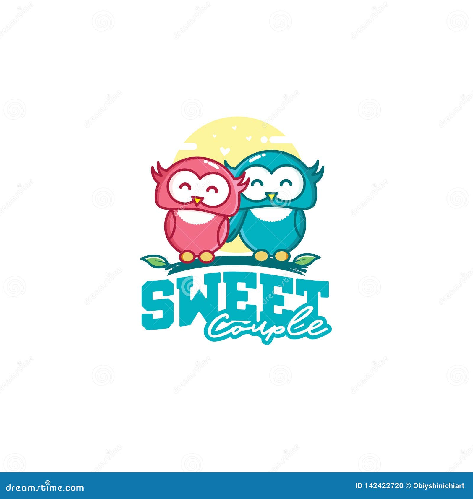 sweet couple owl in sweetness colors