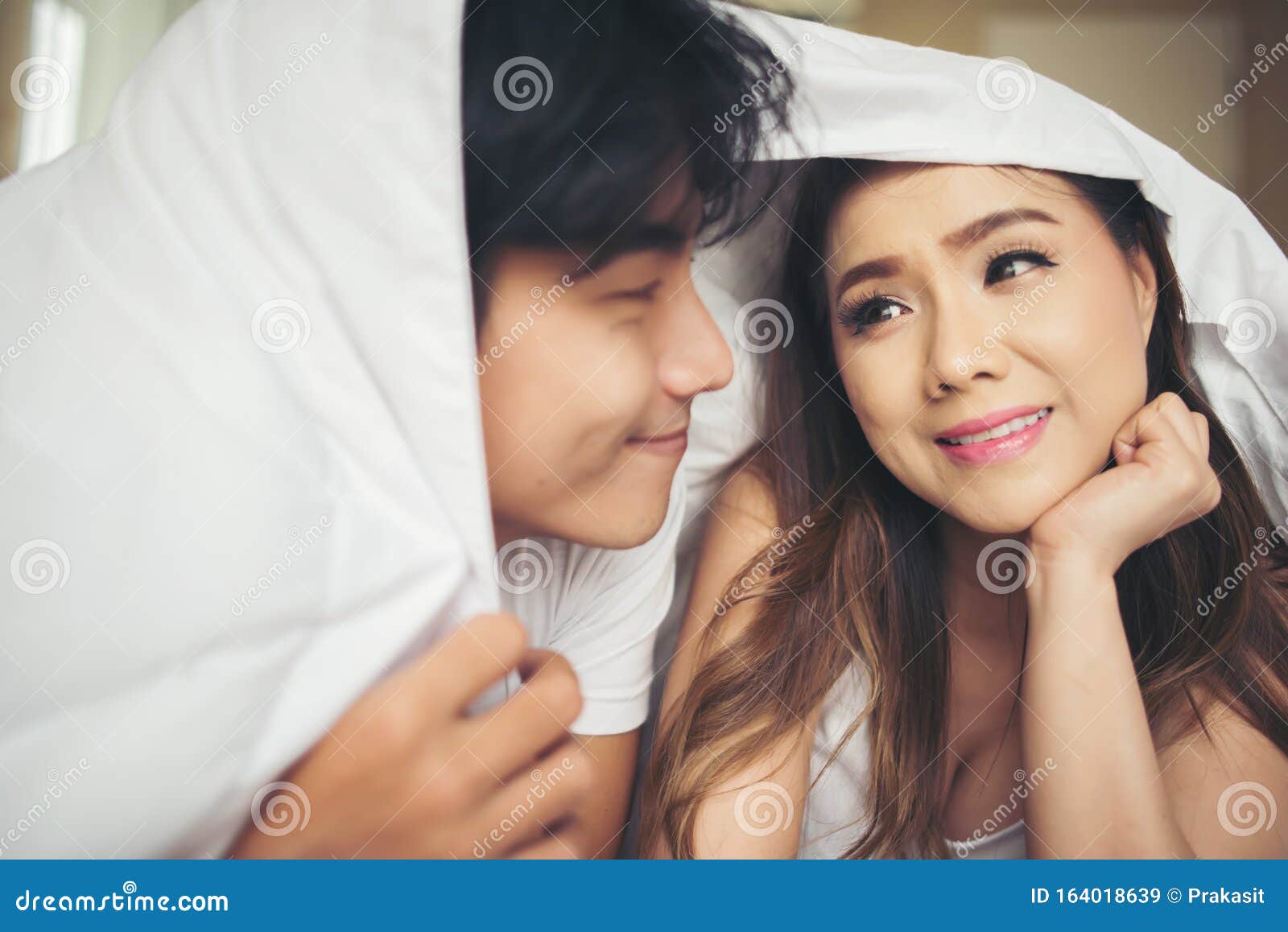 Sweet Couple Under the Blanket on the Bed Stock Image Image of husband, handsome 164018639