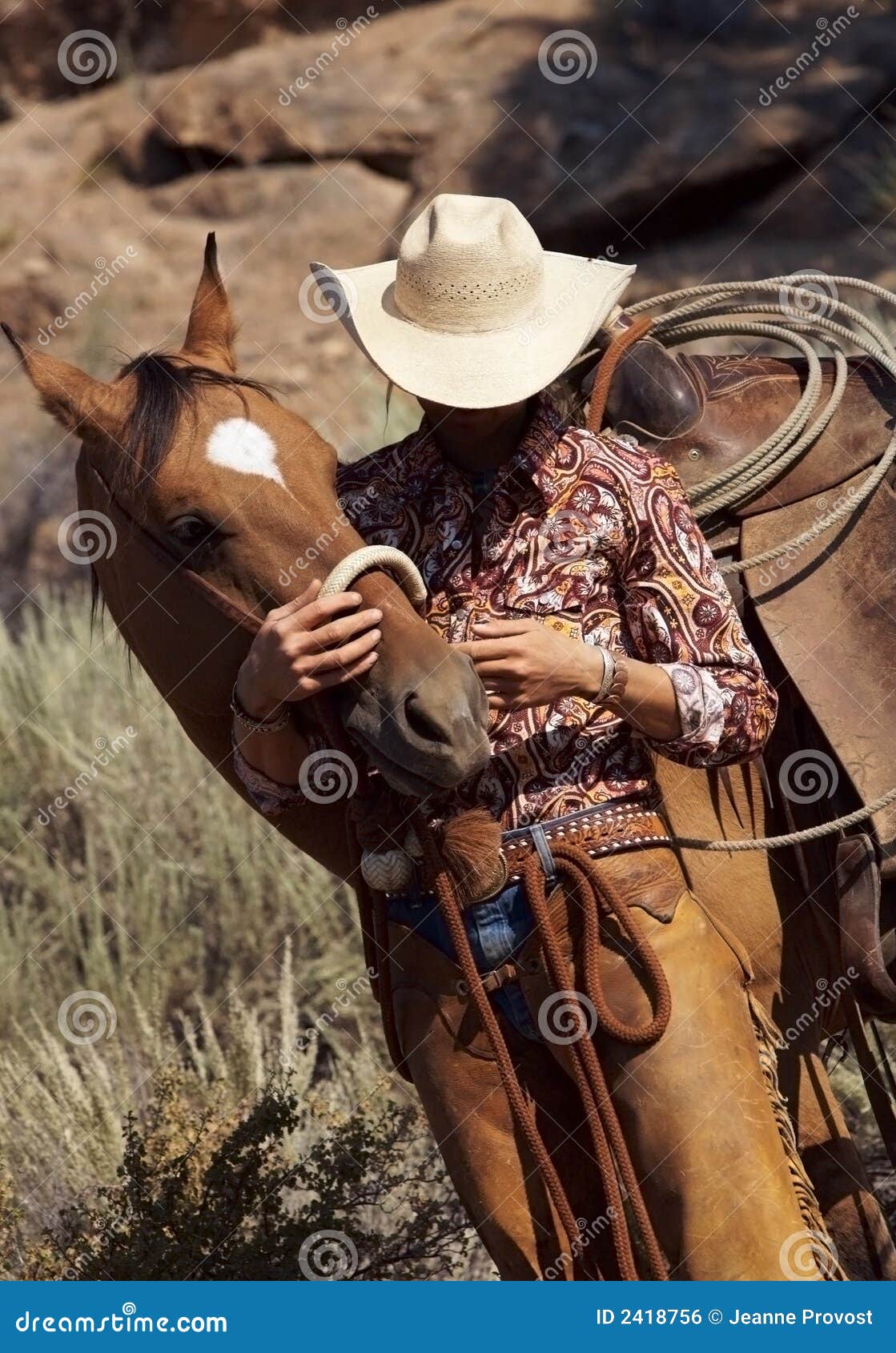 Sweet cowgirl riding