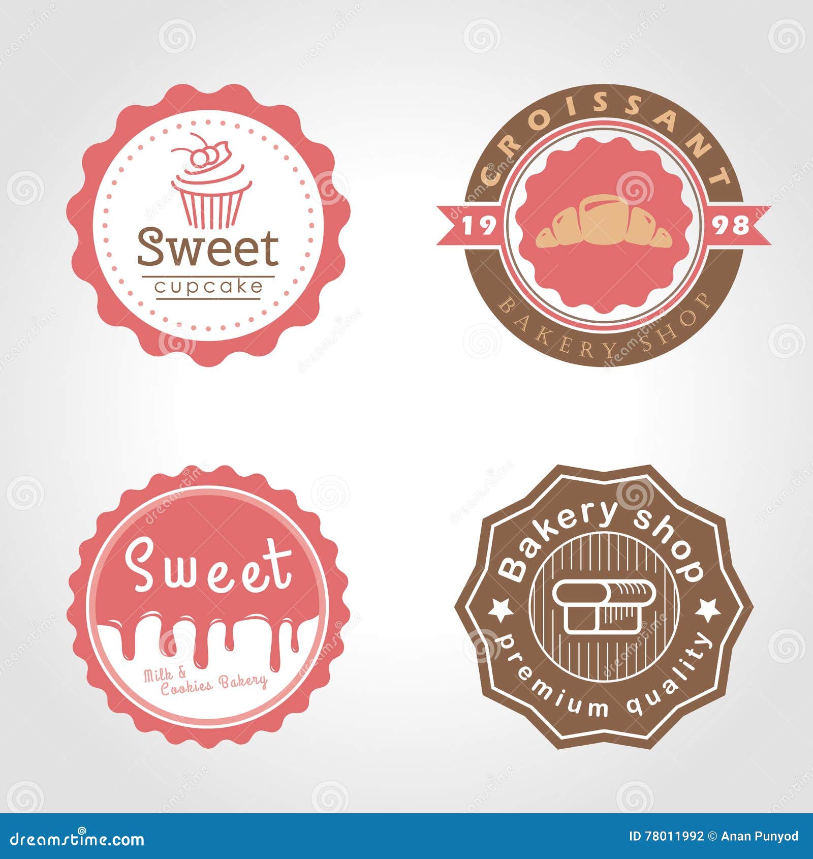 sweet cupcake and bakery and milk shop circle logo   