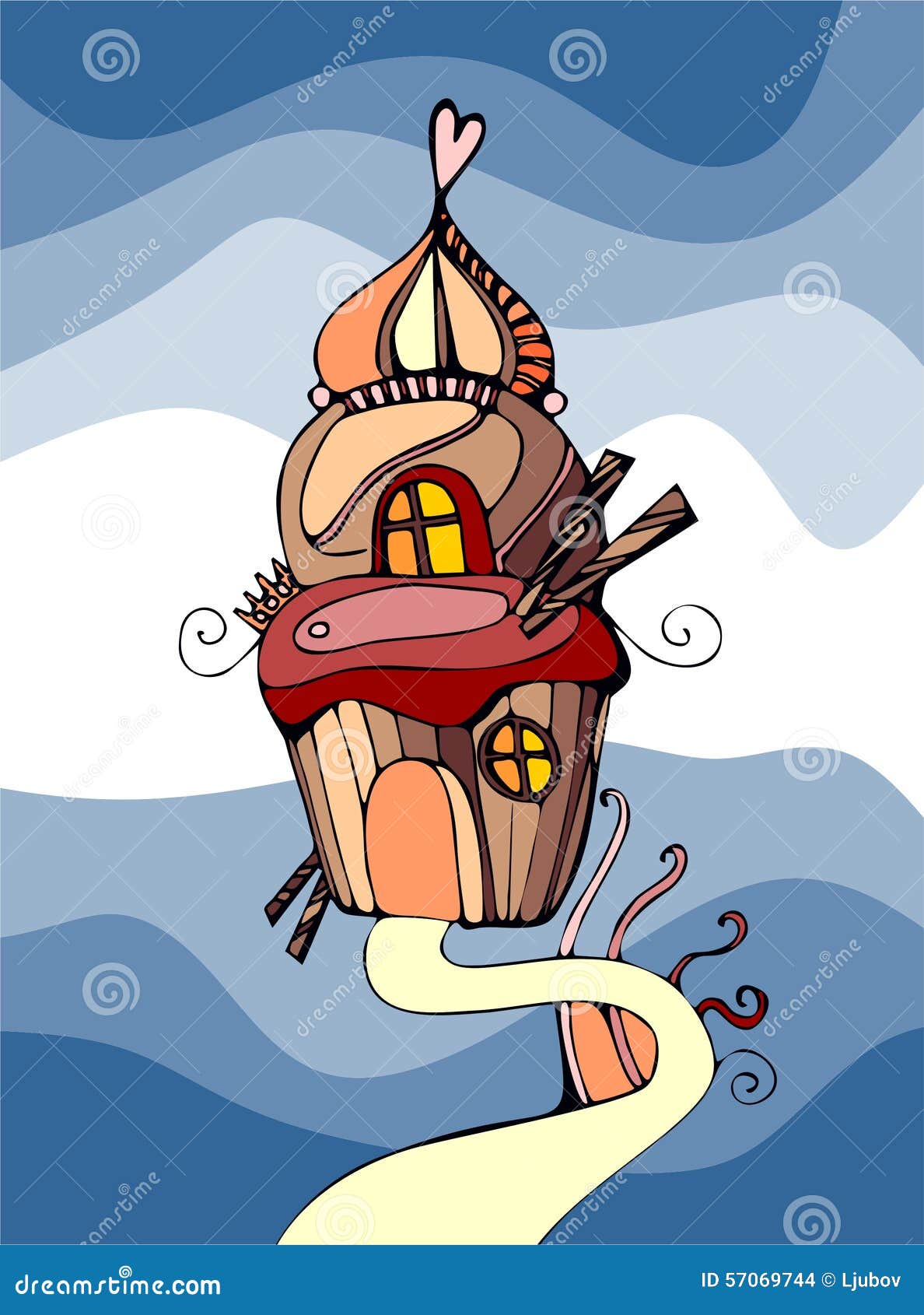 Sweet cupcake house stock vector. Illustration of fantasy 57069744