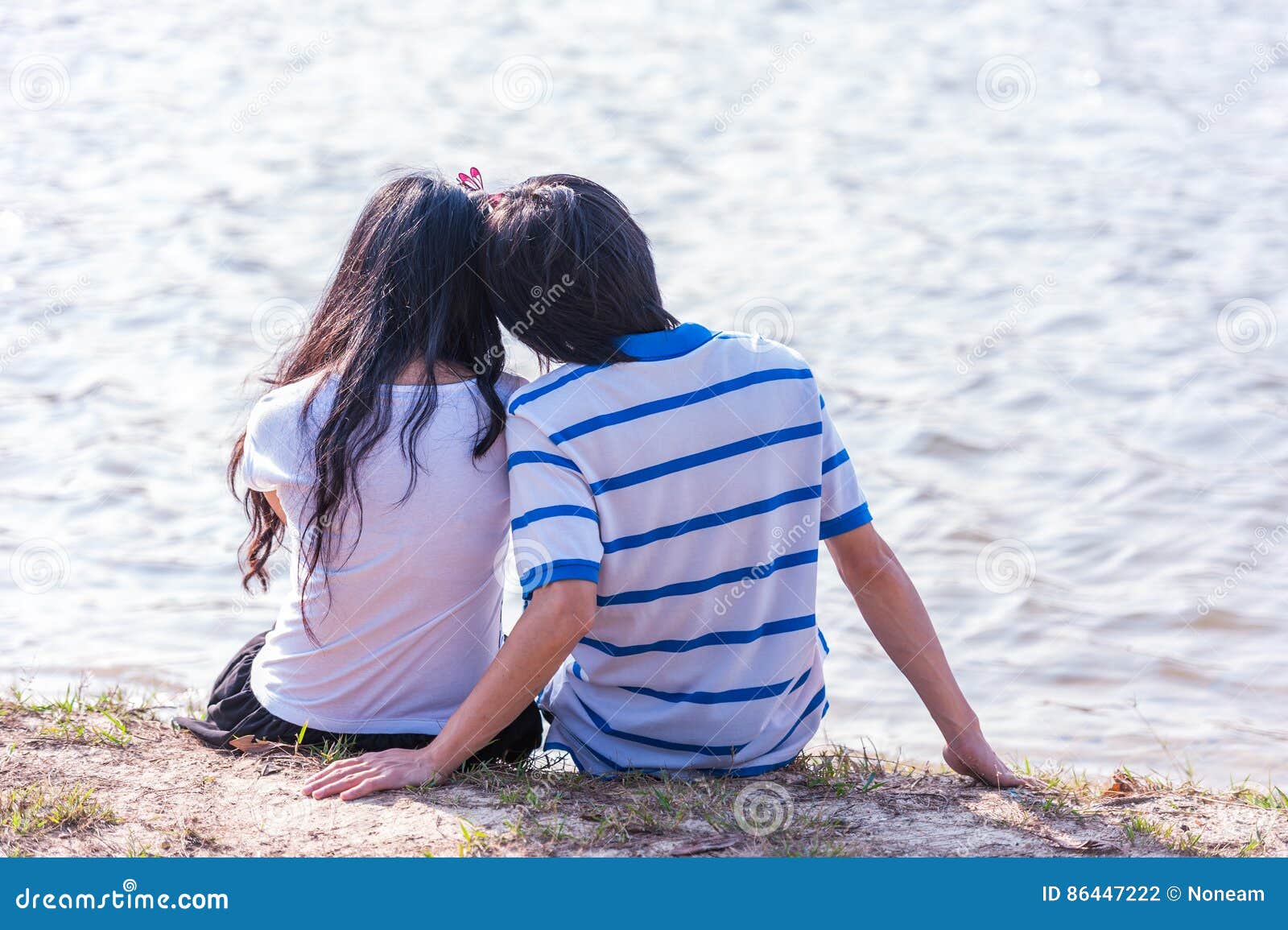 Sweet Cute Couple Relaxing in Park Stock Photo - Image of moment ...