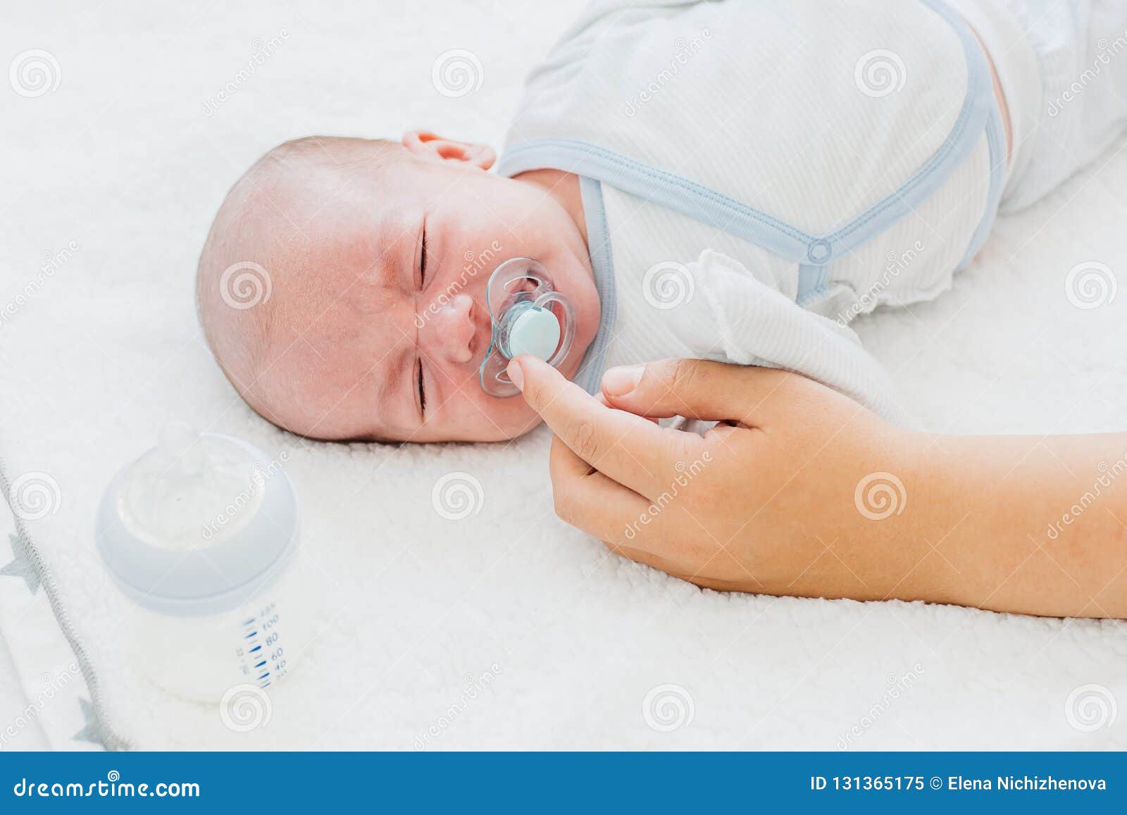 Cute Newborn Baby on the First Months of Life Stock Image - Image of ...