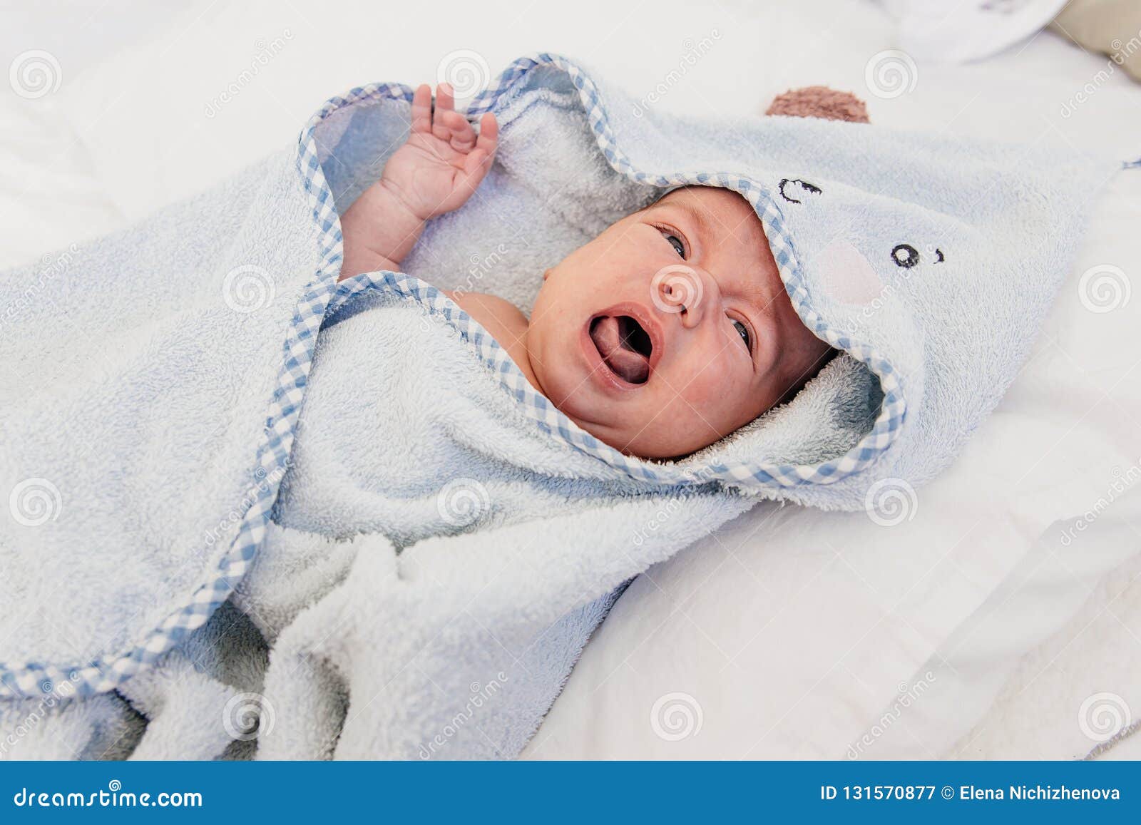 Cute Newborn Baby on the First Months of Life Stock Image - Image of ...