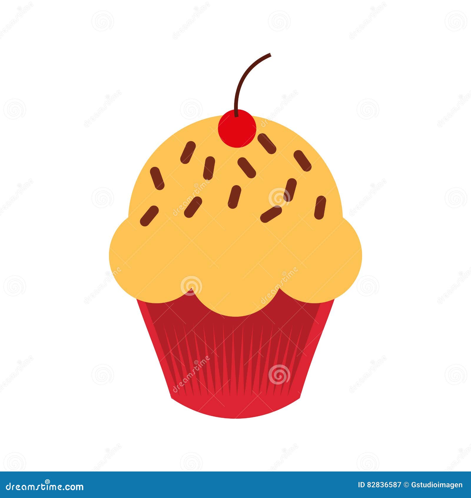 Sweet and Delicious Cupcake Icon Stock Illustration - Illustration of ...