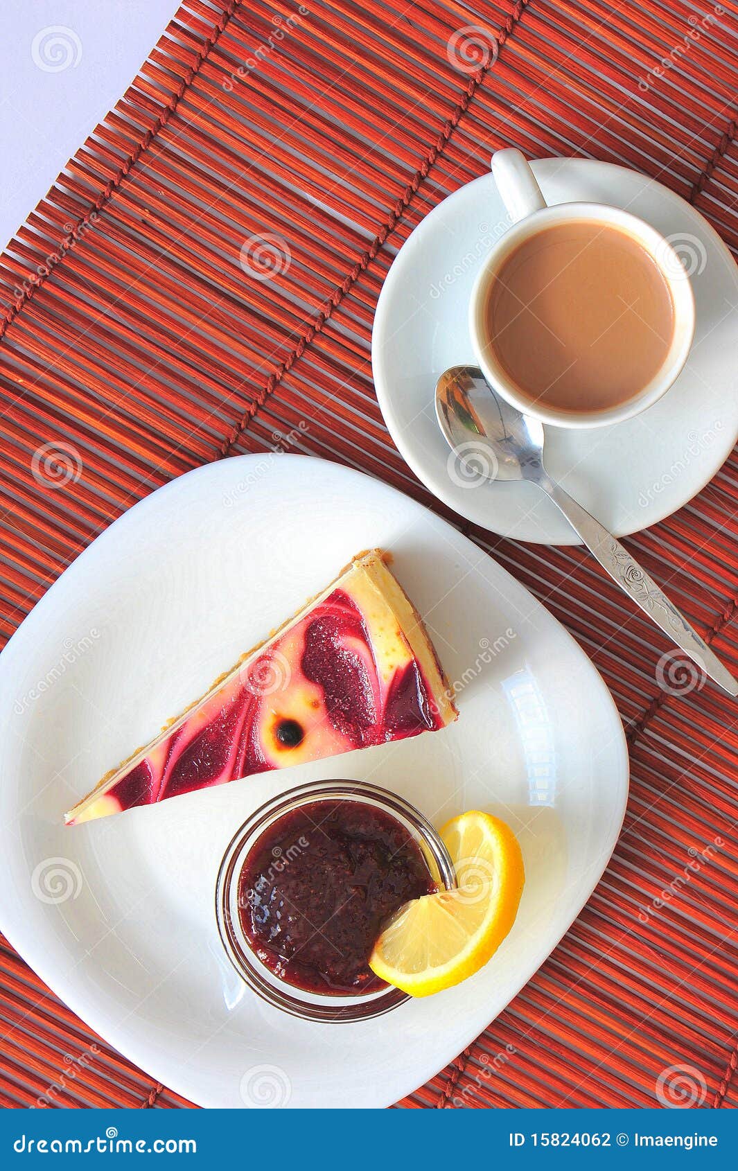 Sweet Dessert Cake, Jam and Coffee Stock Photo Image of blackberry