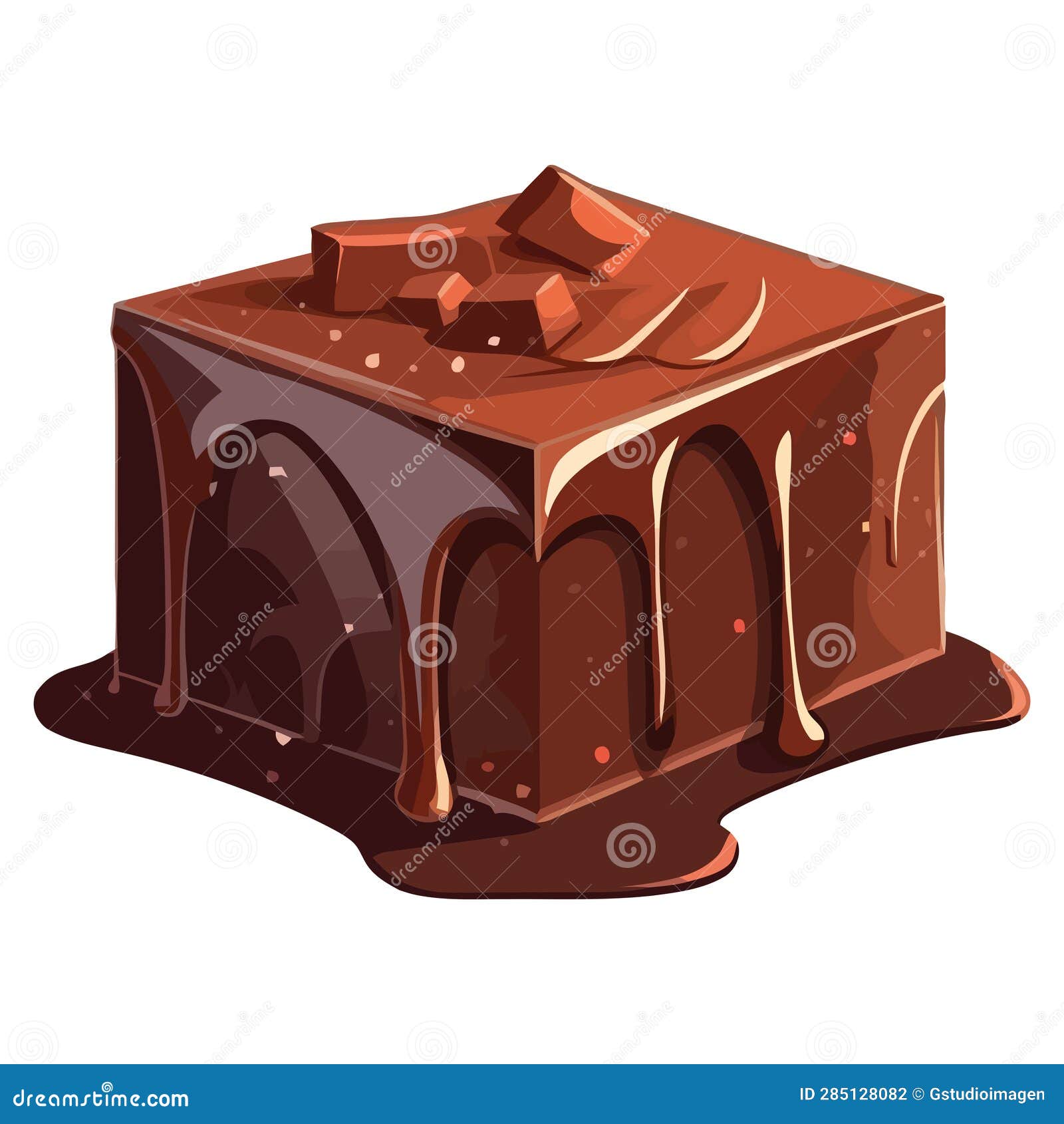 Sweet Dessert with Chocolate and Candy Stock Vector Illustration of