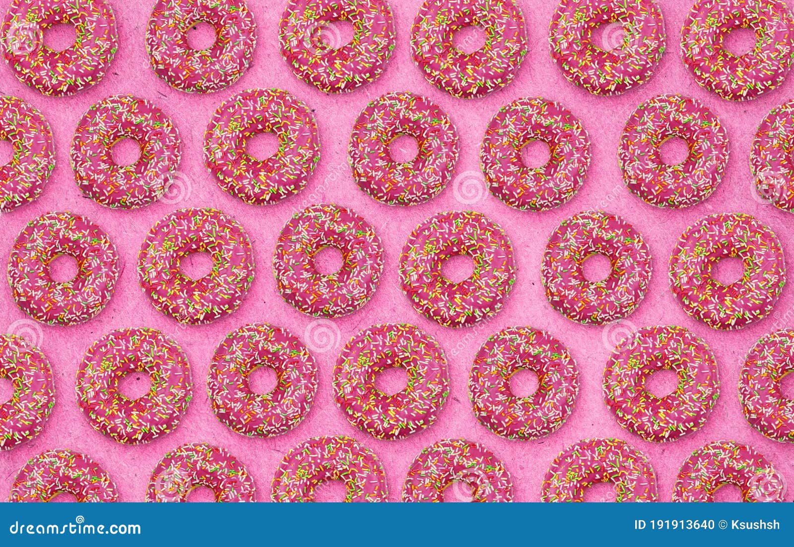 Download Sweet Donuts With Pink Glaze On Craft Paper Stock Photo - Image of hole, coated: 191913640