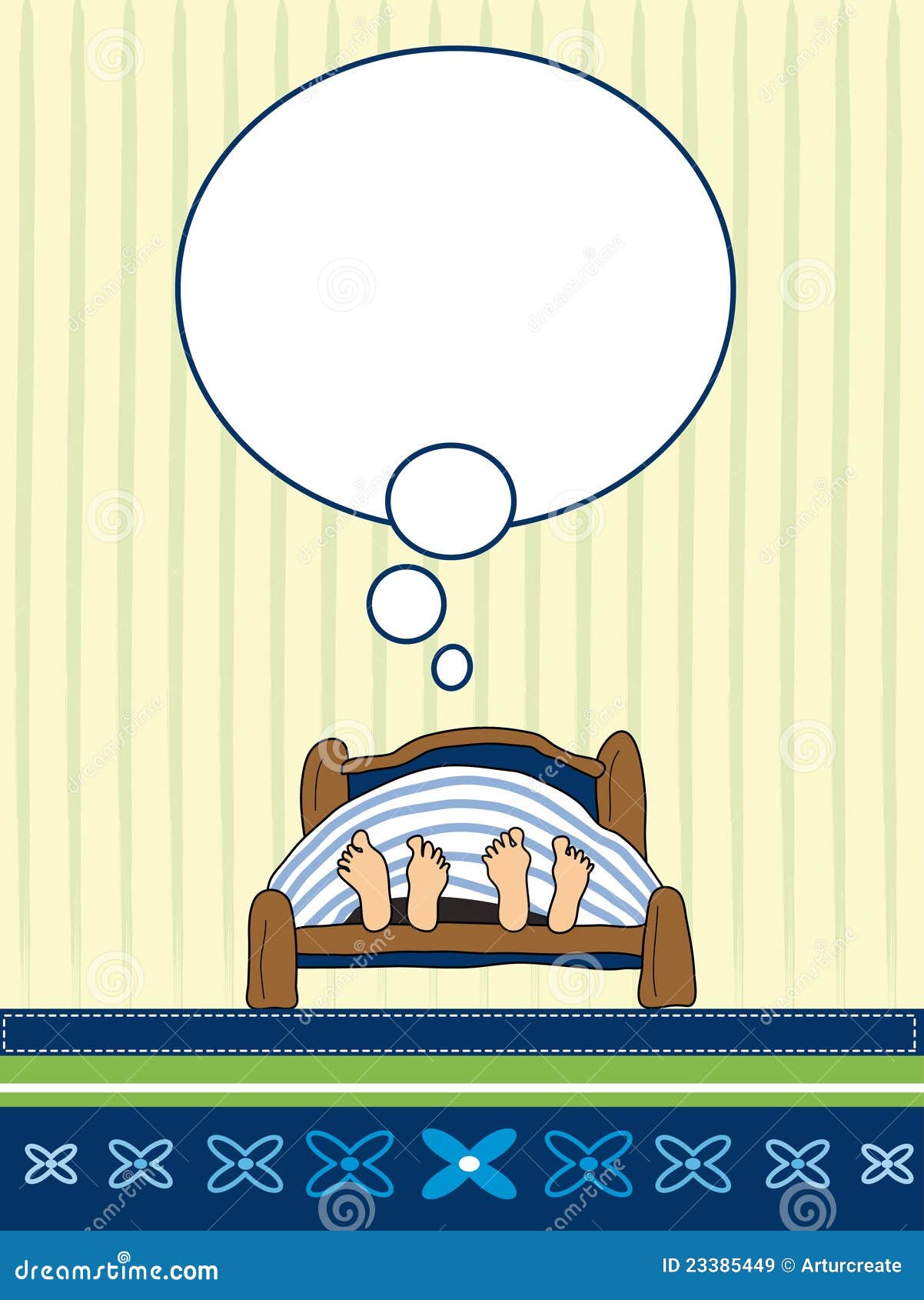 Sweet Dreams In A Bed Stock Illustration Illustration Of Person 23385449