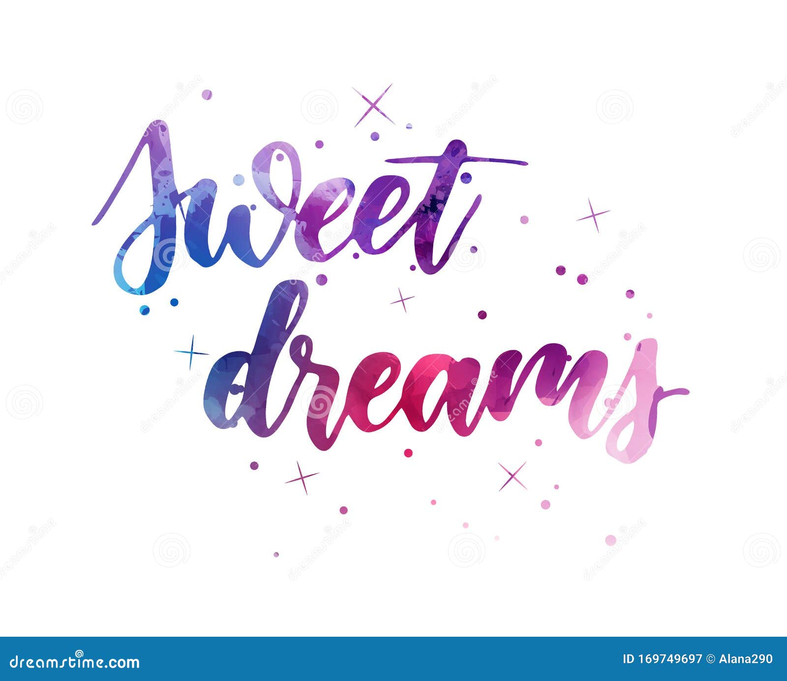 Sweet Dreams Lettering Calligraphy Stock Vector - Illustration of ...