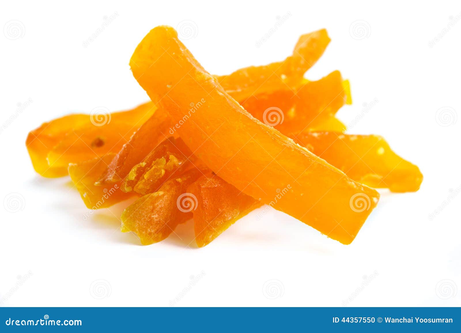 Sweet Dried papaya sticks stock photo. Image of fruit 44357550