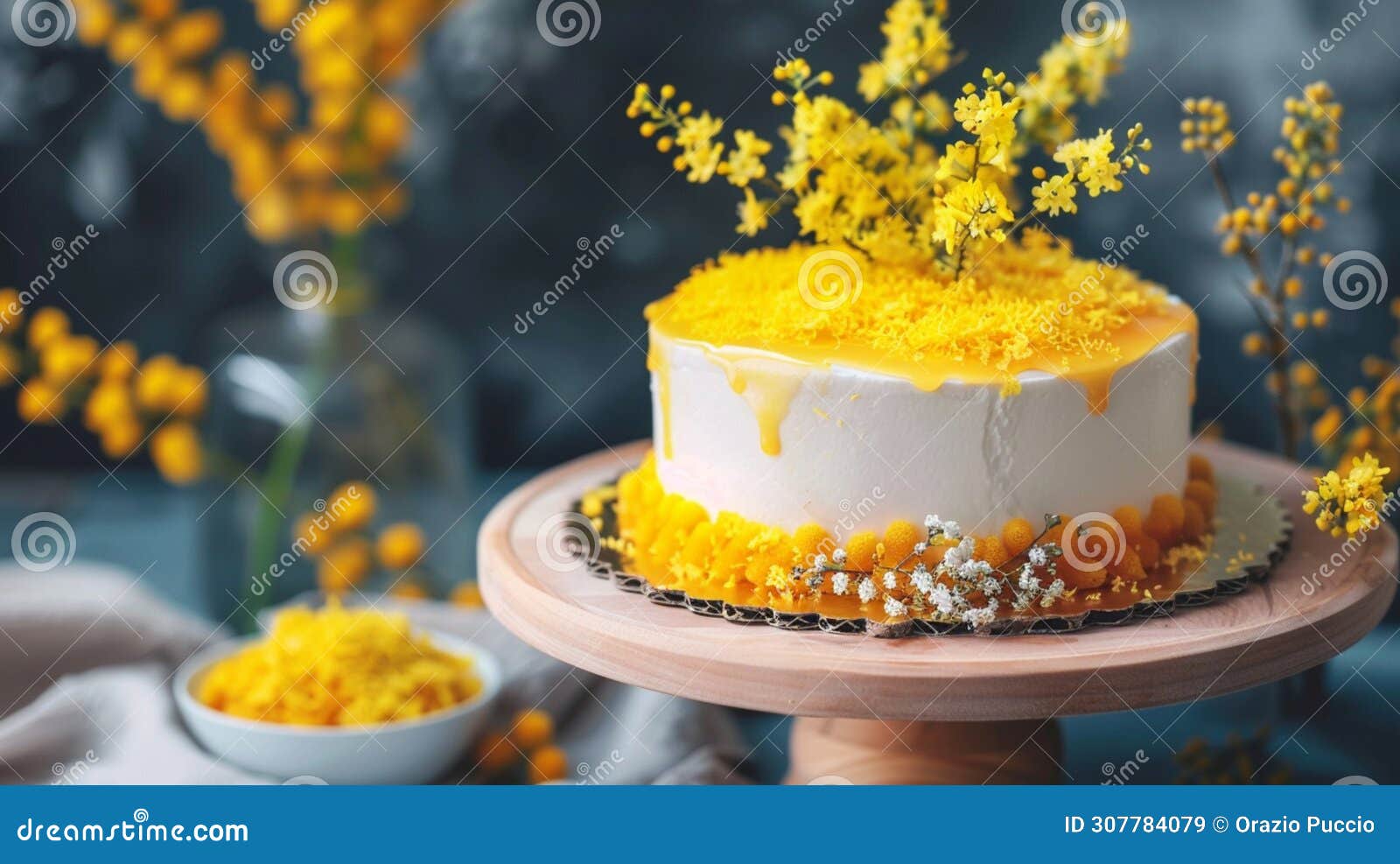 sweet elegance: mimosa cake for women's day, union of taste and refinement.
