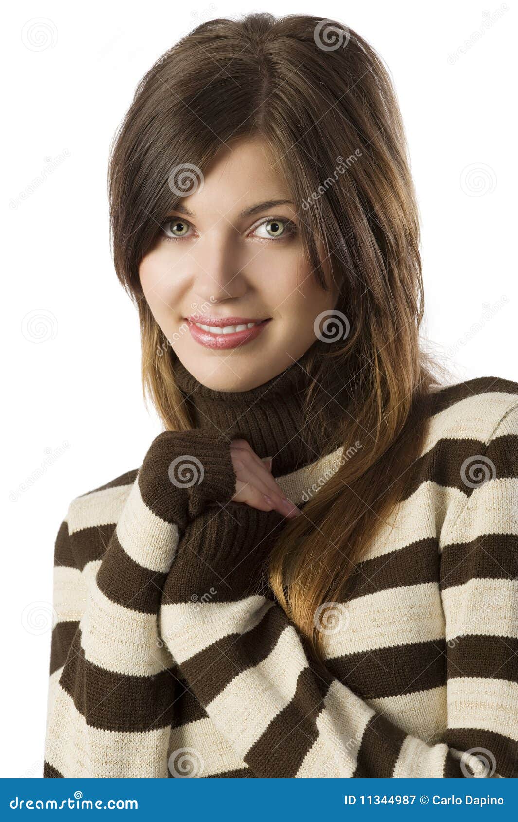 Sweet Girl with Line Sweater Stock Image Image of cold, beauty 11344987