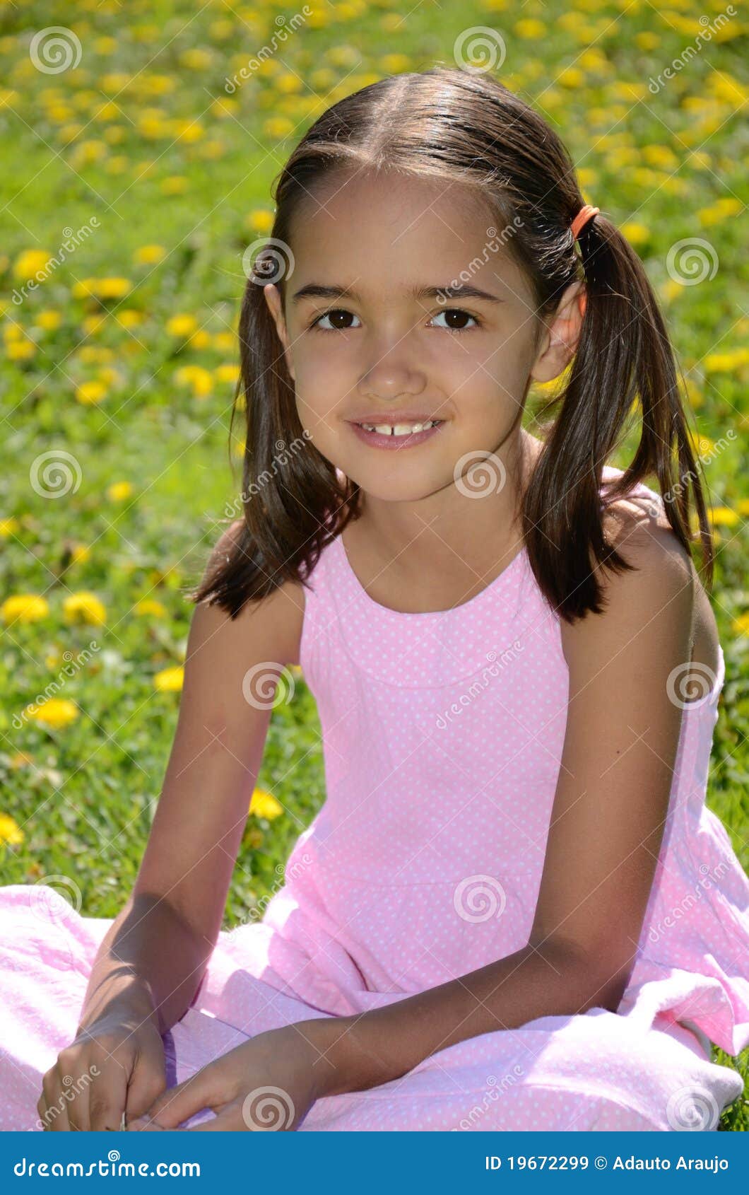 Sweet Girl with pigtails stock image. Image of female 19672299