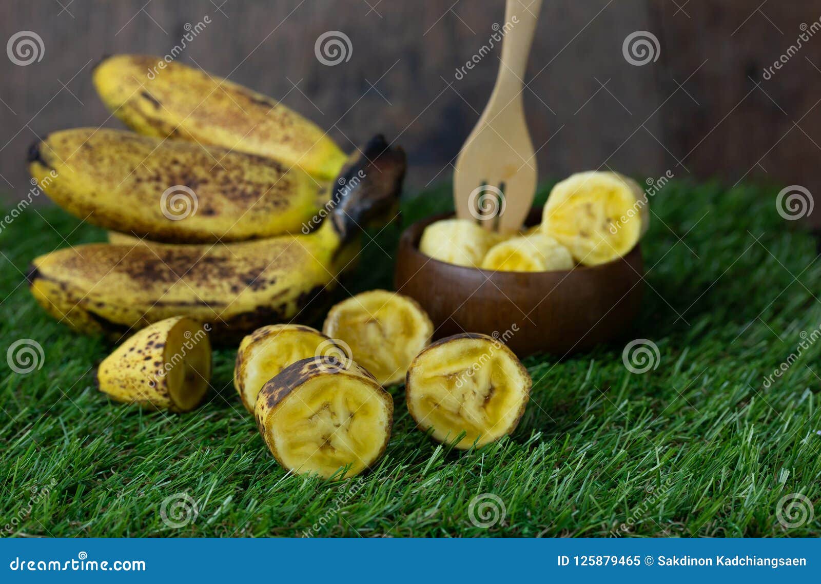 Sweet Golden Banana Fruit on Green Grass Stock Image Image of isolate
