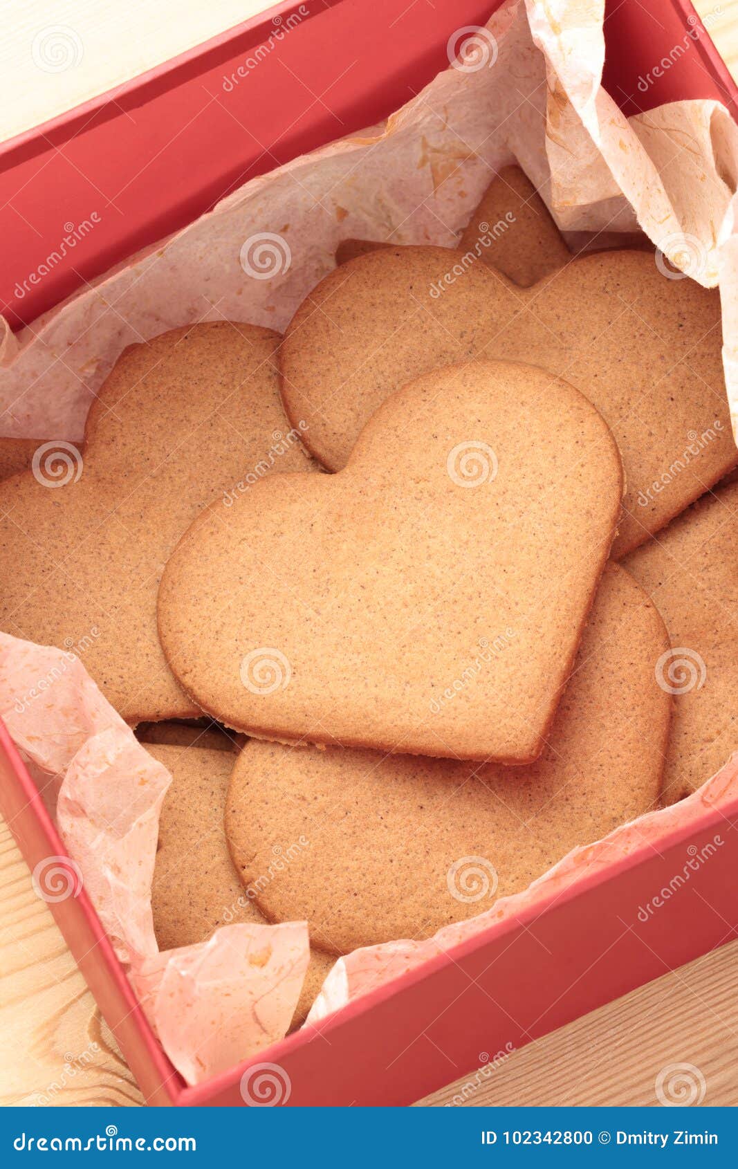 Heart Shaped Cookies in Gift Box Stock Photo - Image of biscuit ...