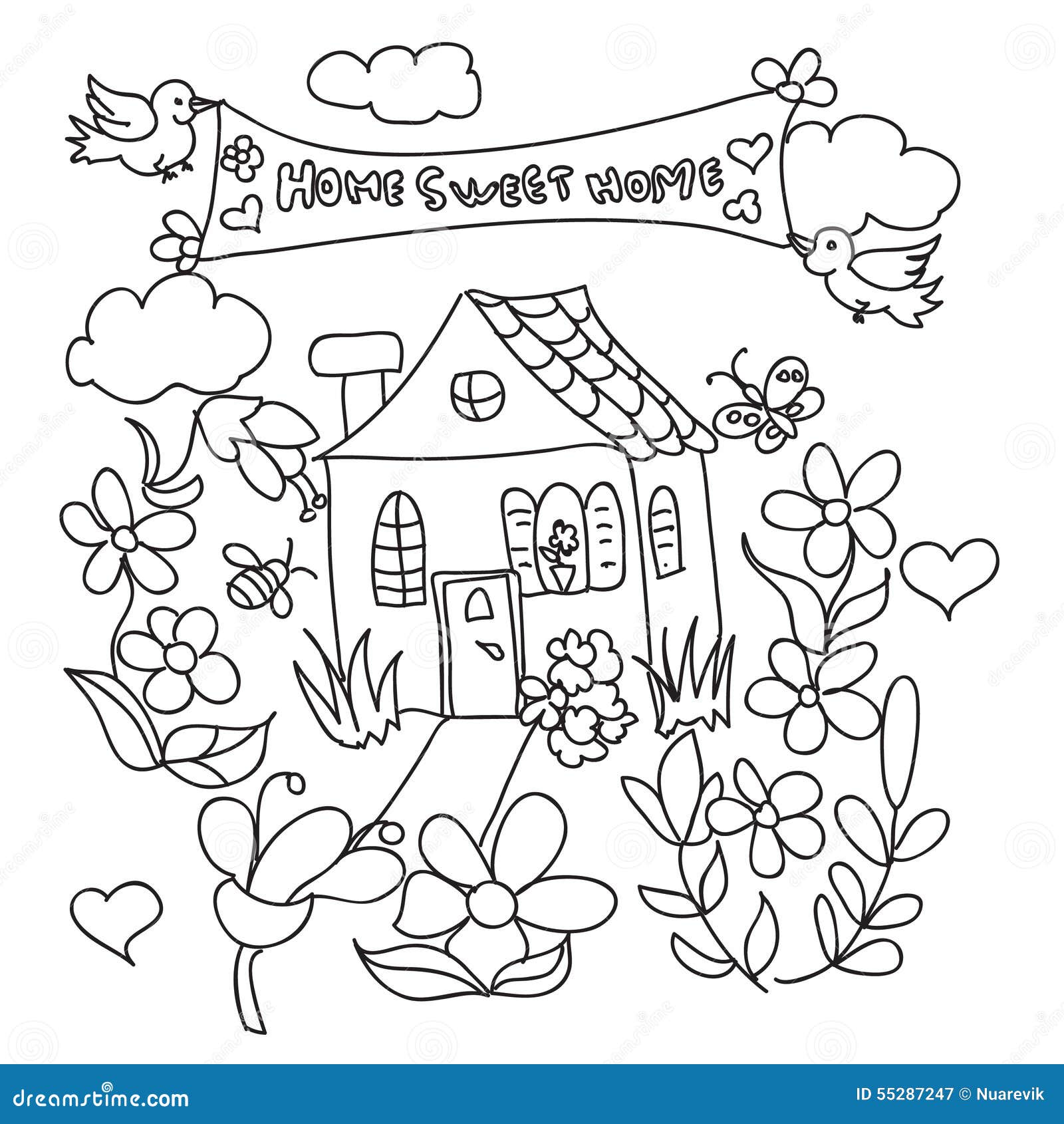 Download Sweet Home Doodles Coloring Page Stock Illustration ...