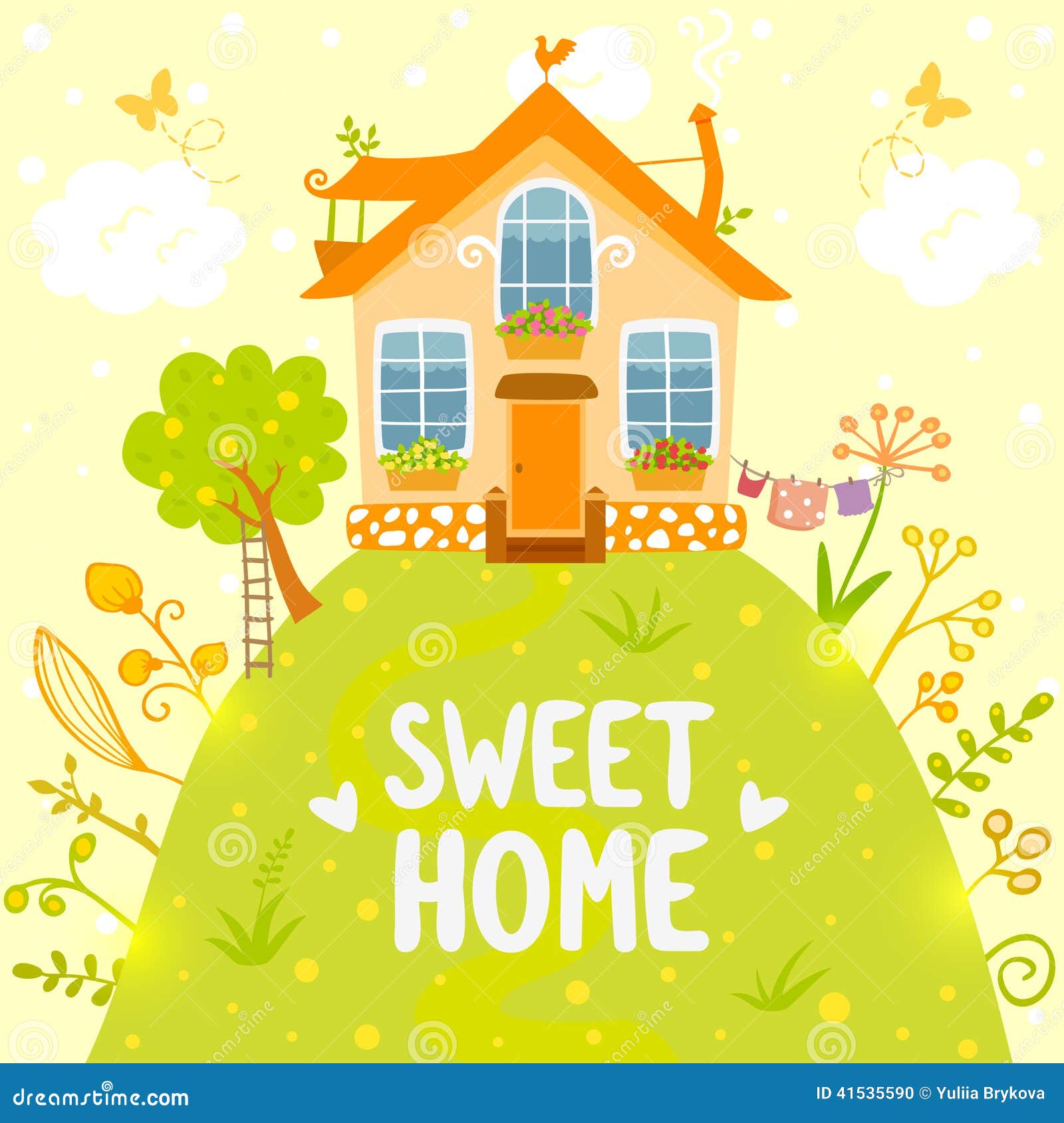 Sweet home stock vector. Illustration of children, garden - 41535590 Sweet home stock vector. Illustration of children, garden - 41535590