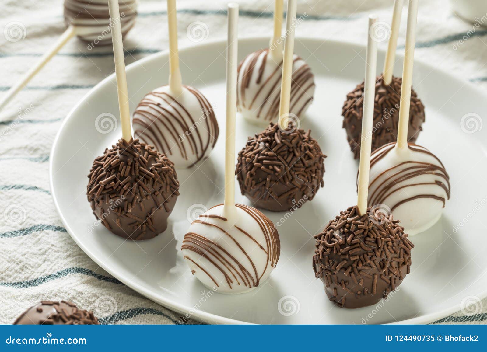 Sweet Homemade Chocolate and Vanilla Cake Pops Stock Image Image of 
