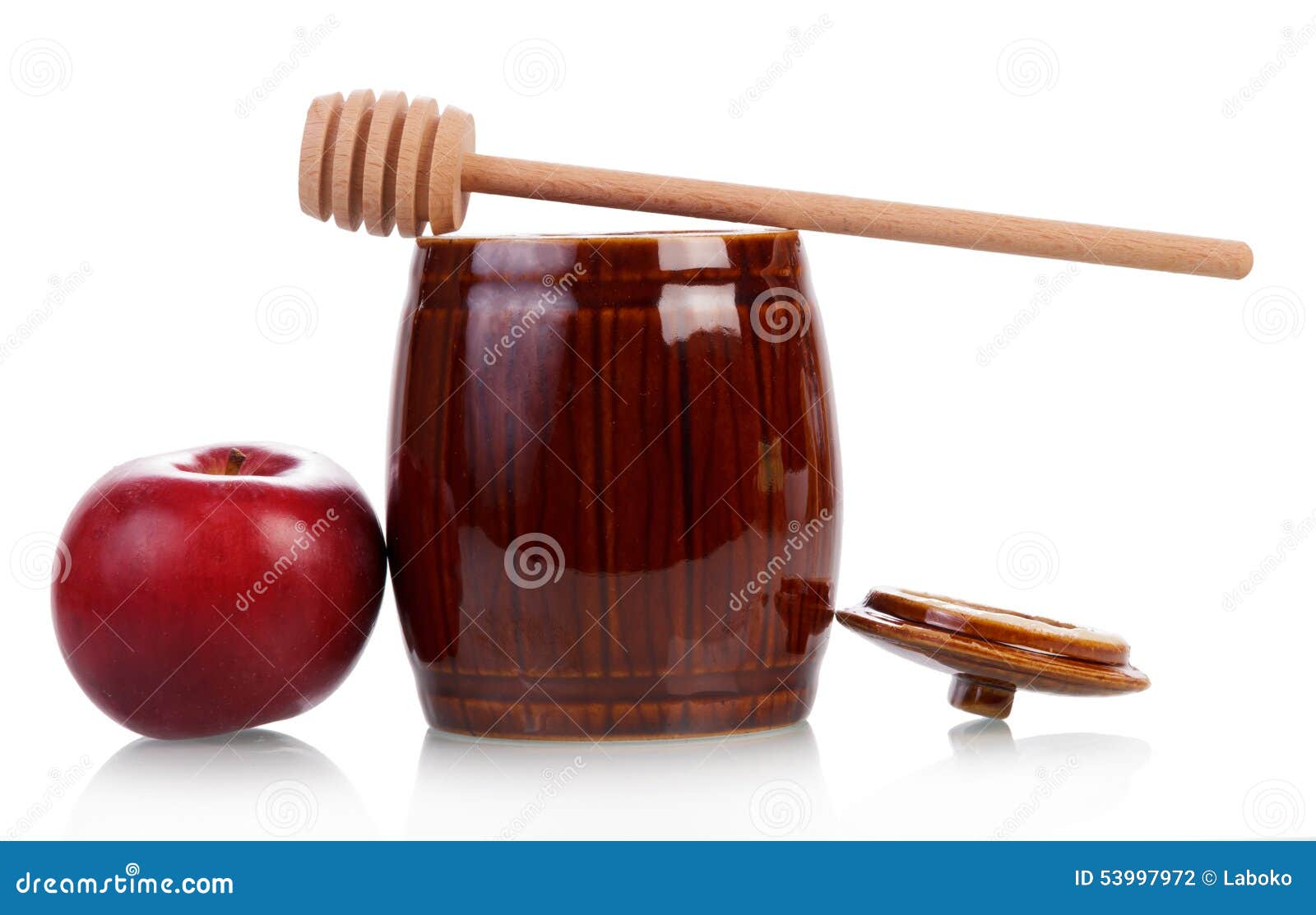 Sweet Honey in Jar with Apple Stock Photo Image of cooking, natural