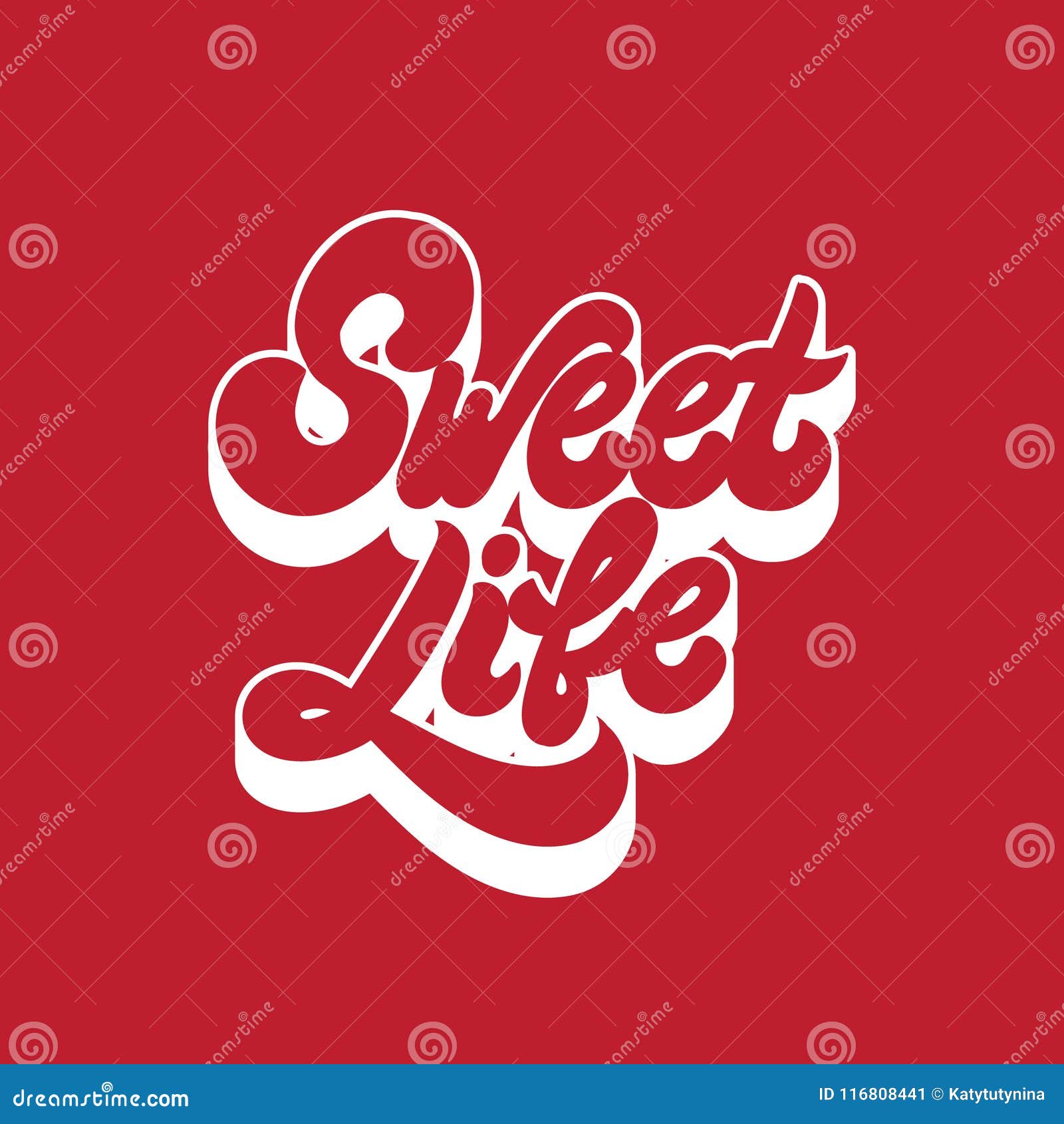 Sweet Life. Vector Handwritten Lettering Stock Vector - Illustration of ...