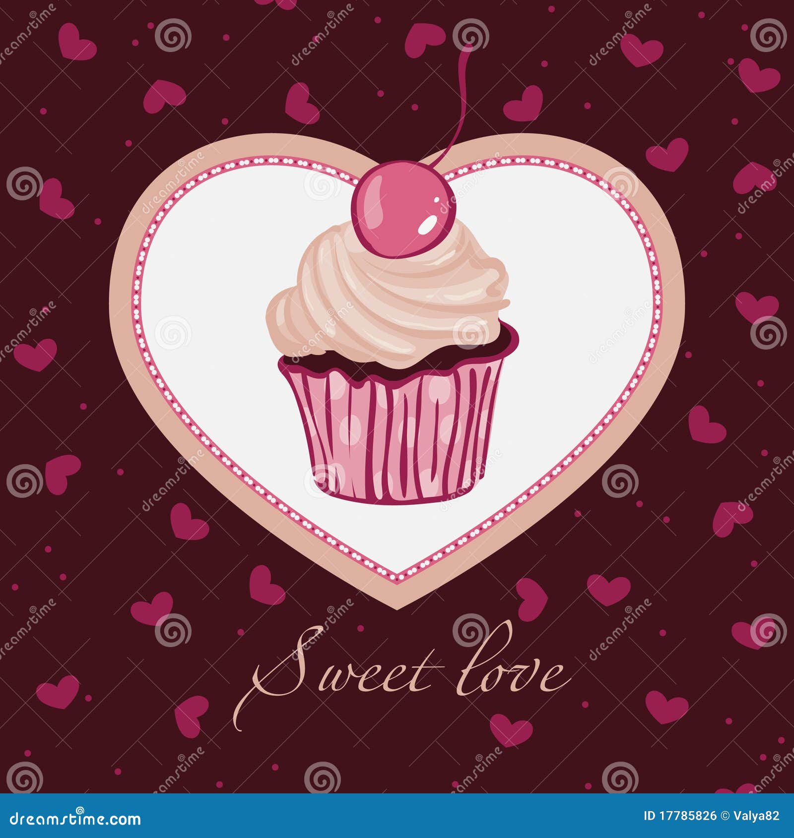 Sweet Love. Template Design For Card Royalty Free Stock Image - Image: 17785826