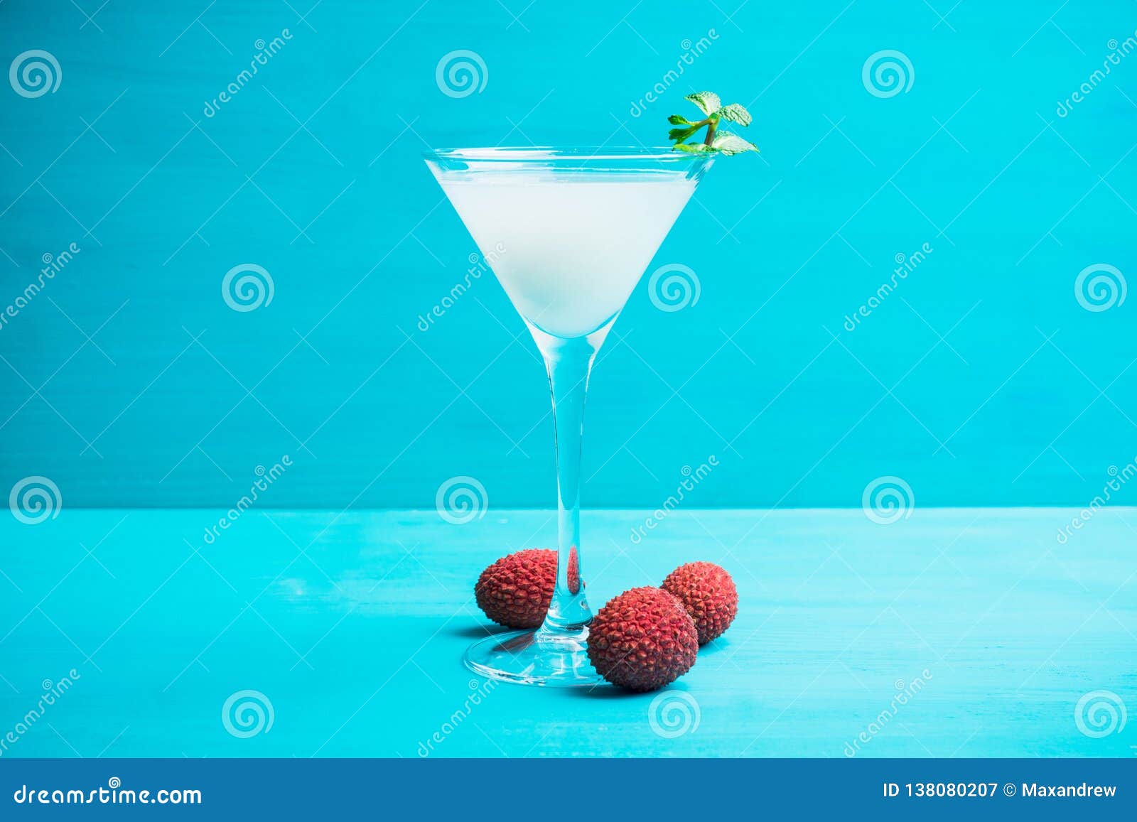 Sweet Lychee Martini on the Rustic Background Stock Image Image of