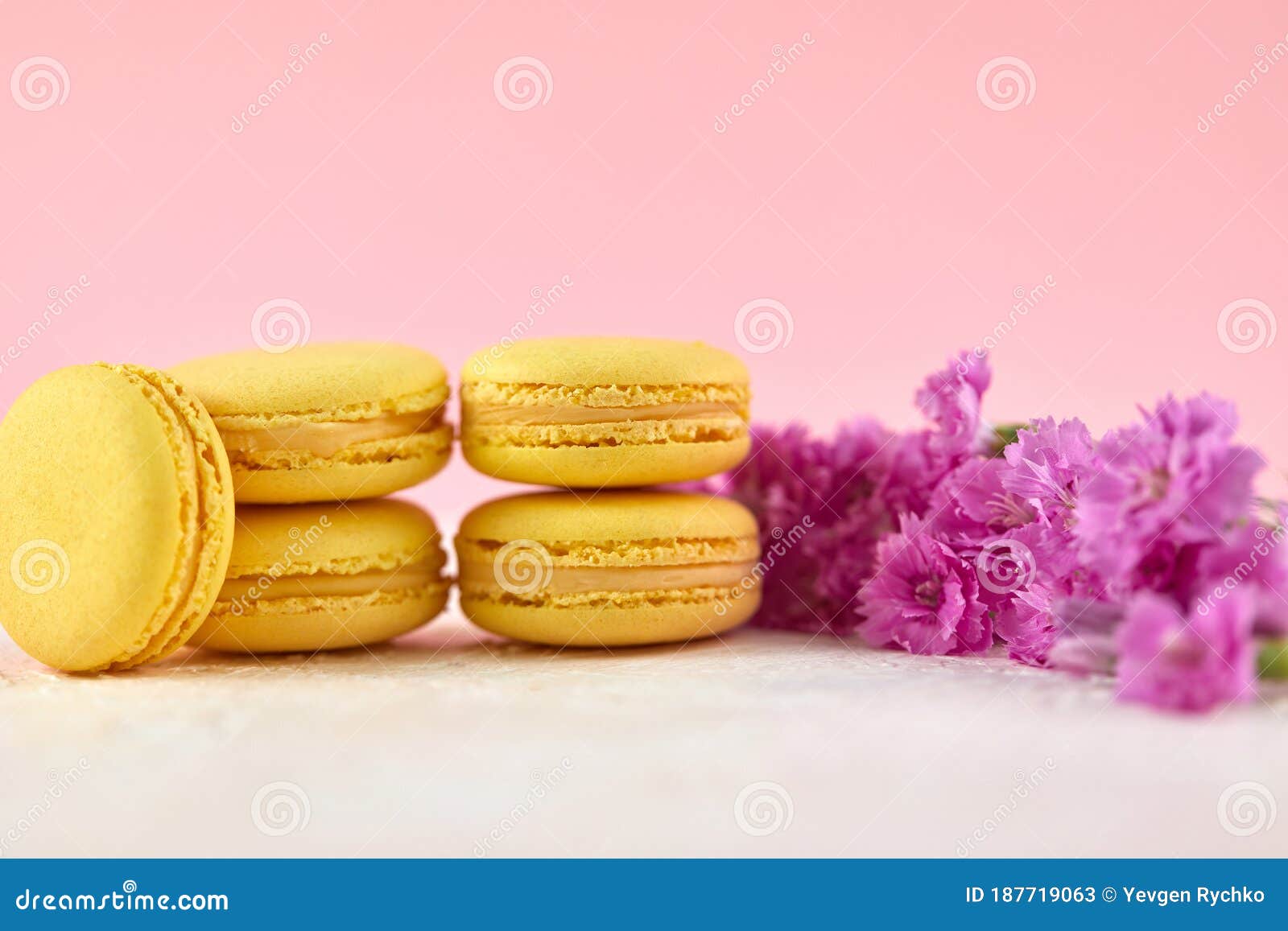 Sweet macarons dessert stock image. Image of lemon, closeup - 187719063