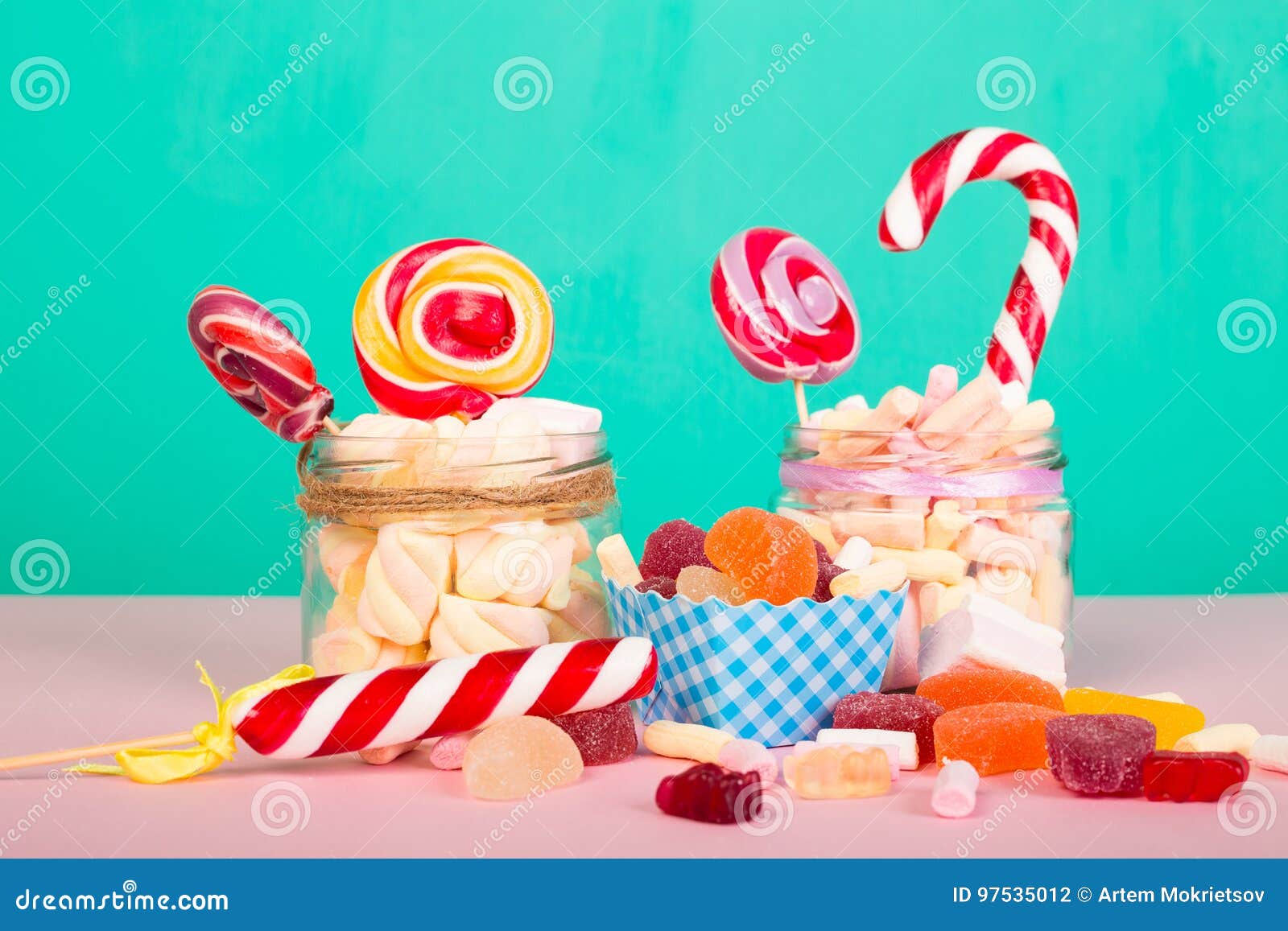 Sweet Marshmallows with Lollipop Stock Photo Image of pastel, soft