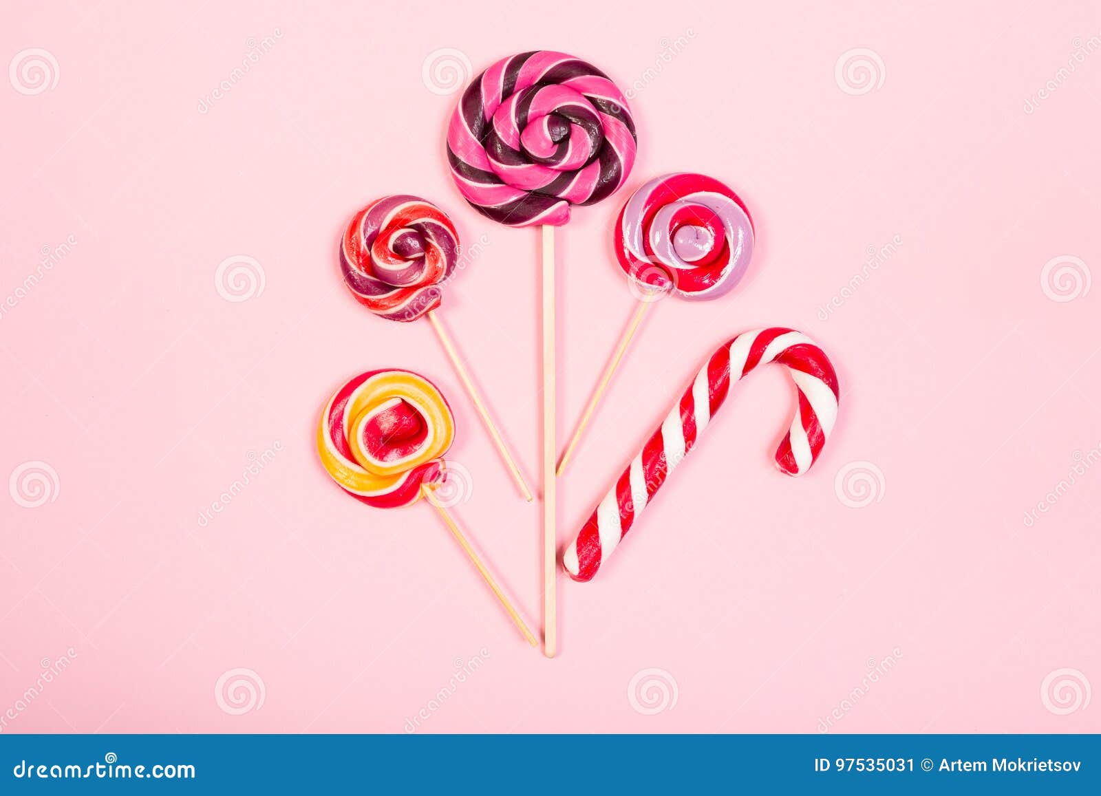 Sweet Marshmallows with Lollipop Stock Image Image of sugar, blue