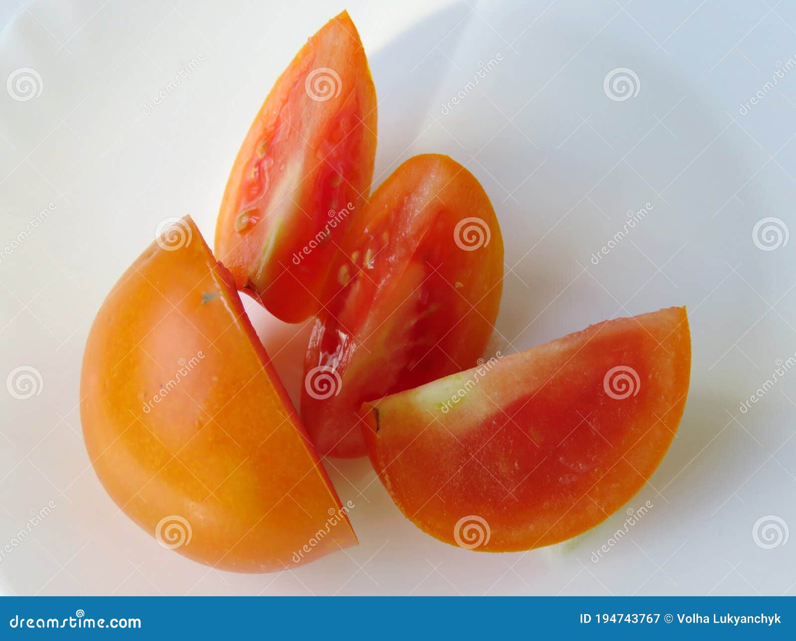 Sweet Orange Tomato on a White Plate Stock Image - Image of healthy ...