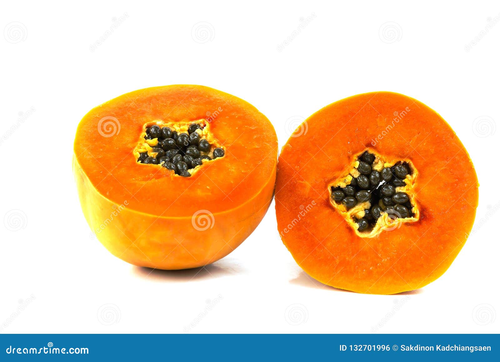 Sweet Papaya Fruit Cut Half Stock Photo Image of isolate, fiber