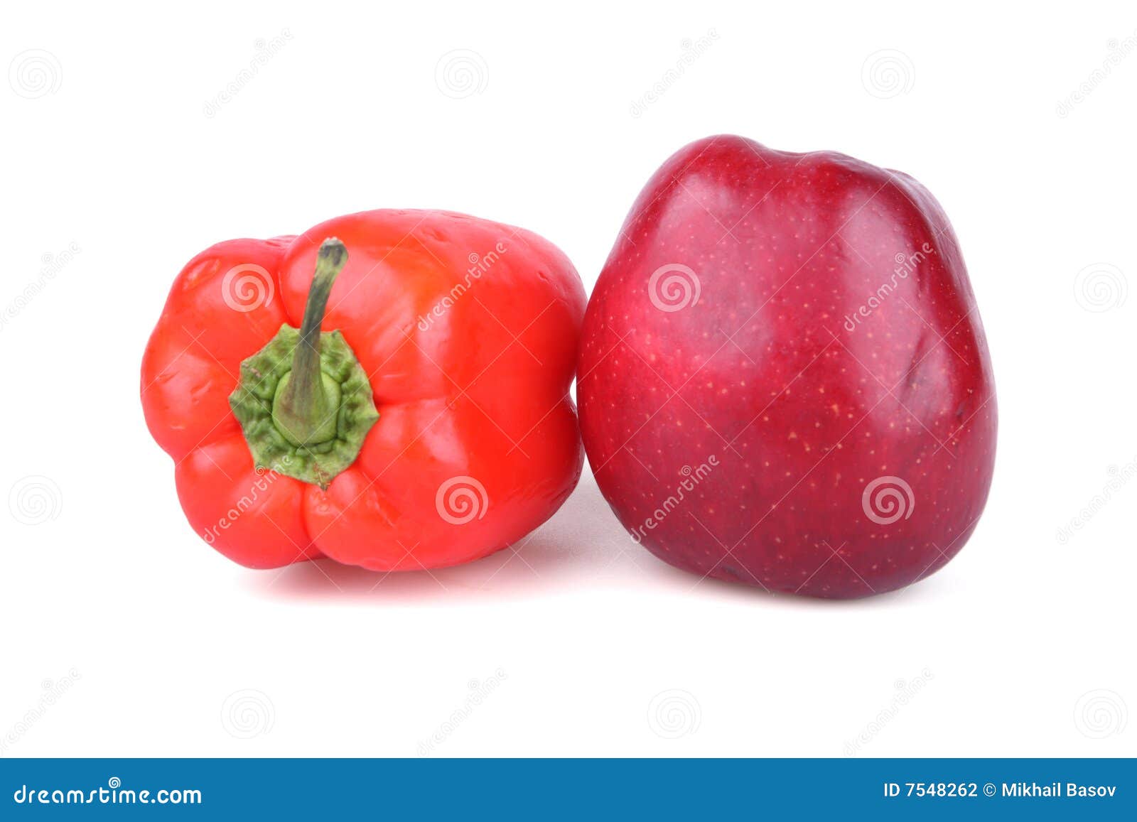 Sweet Peppers and Red Apple Stock Photo Image of smooth, macro 7548262