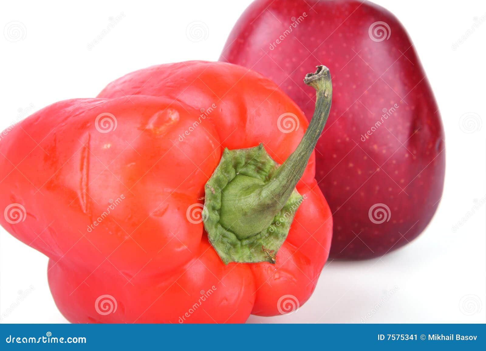 Sweet Peppers and Red Apple Stock Image Image of snack, full 7575341