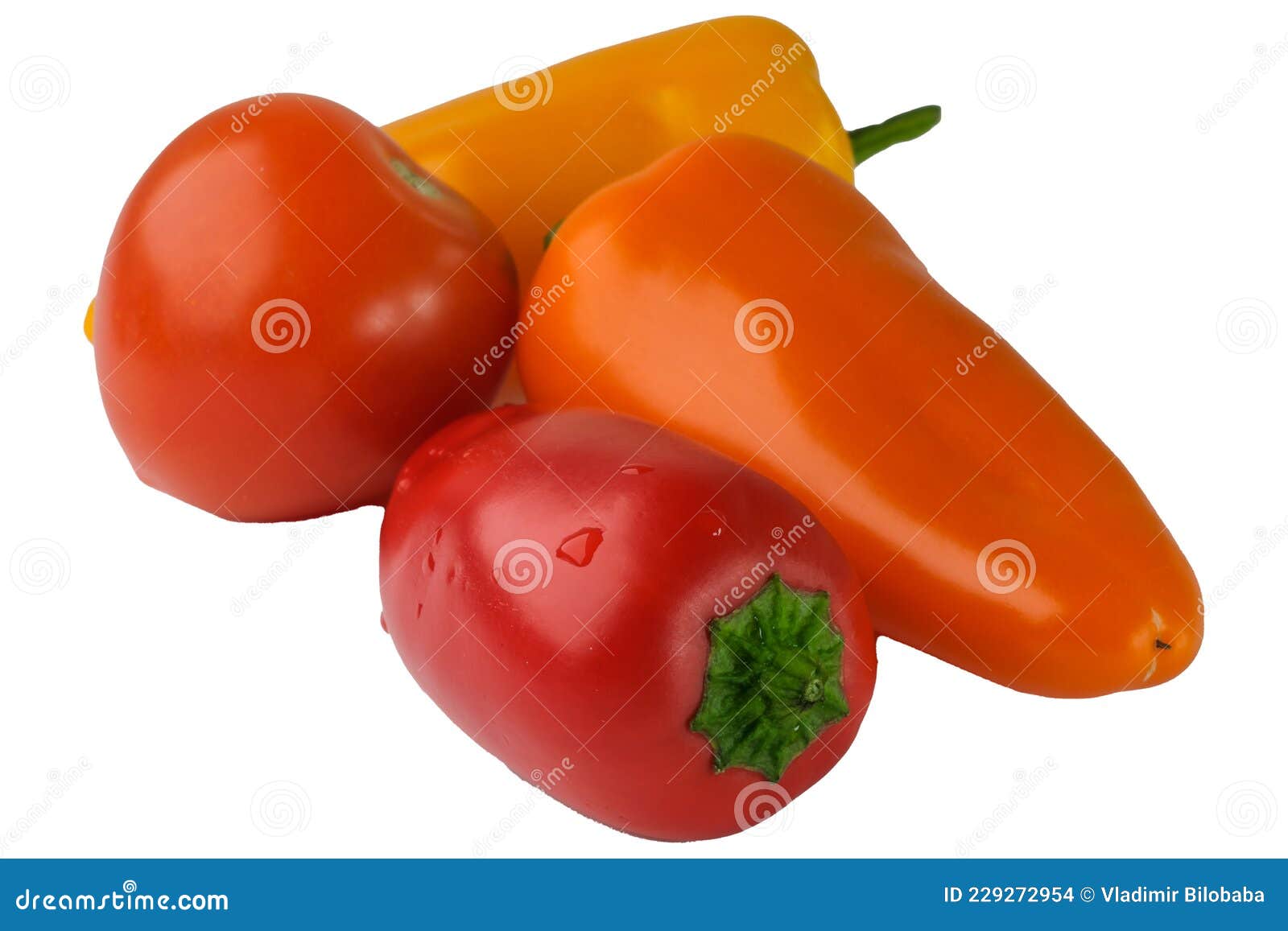 Sweet peppers and tomato stock photo. Image of organic 229272954