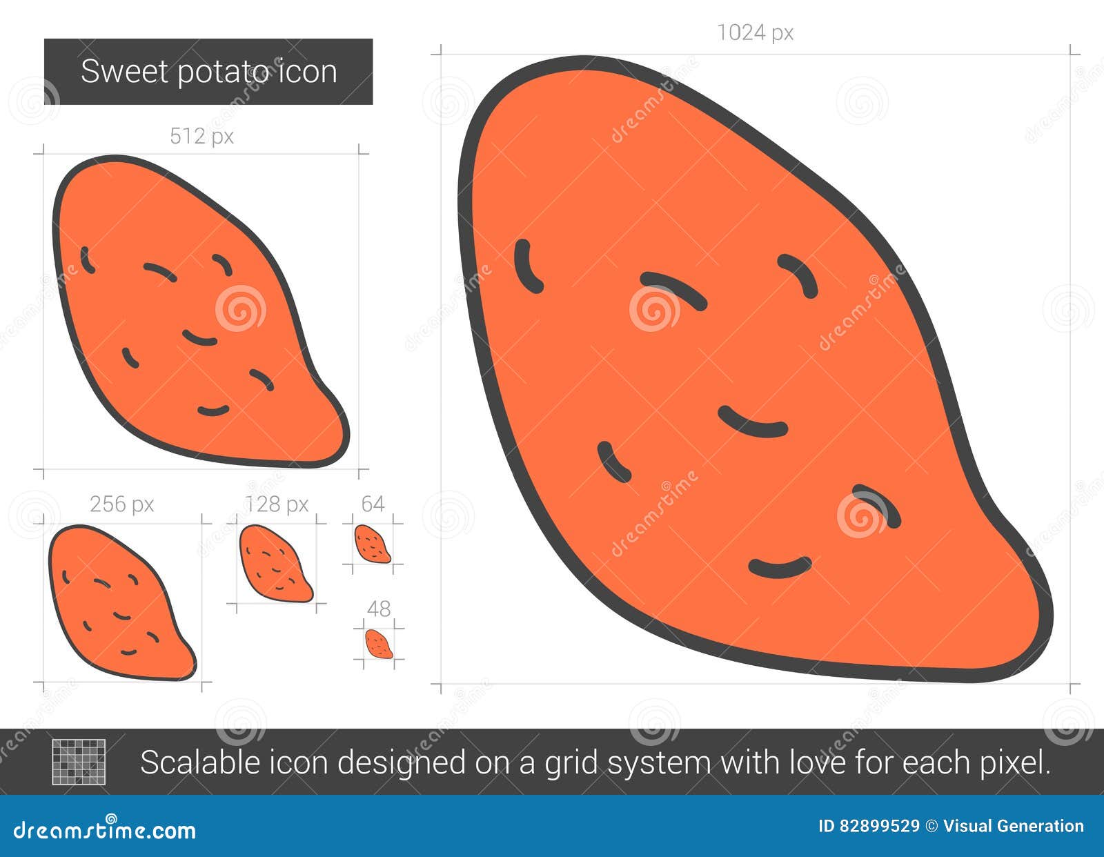Download Sweet potato line icon. stock vector. Illustration of ...