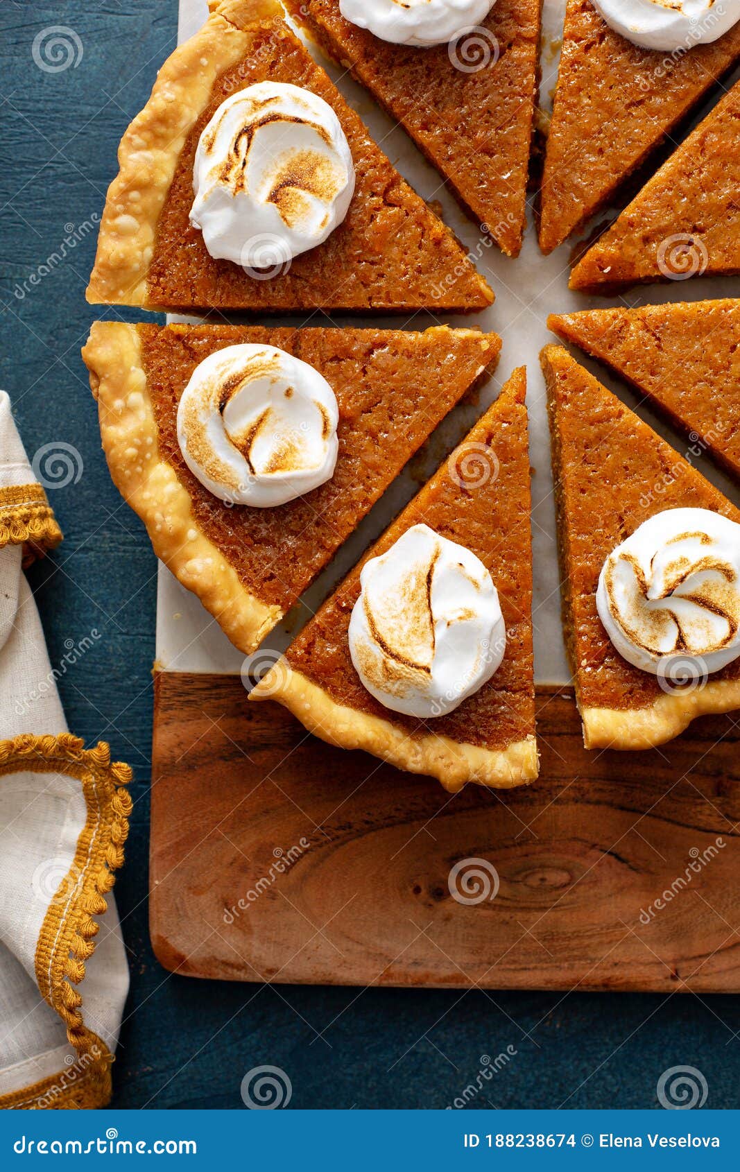Sweet Potato Pie with Marshmallow Topping Stock Photo Image of golden