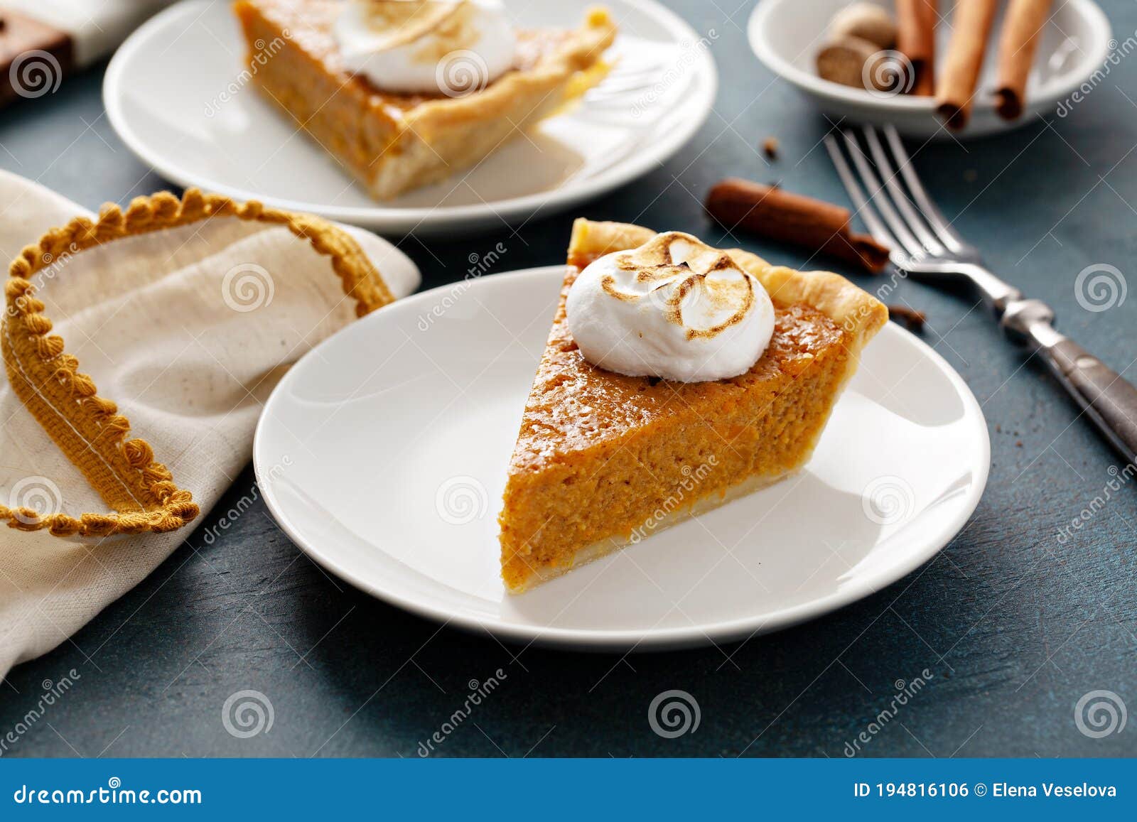 Sweet Potato Pie with Marshmallow Topping Stock Photo Image of orange