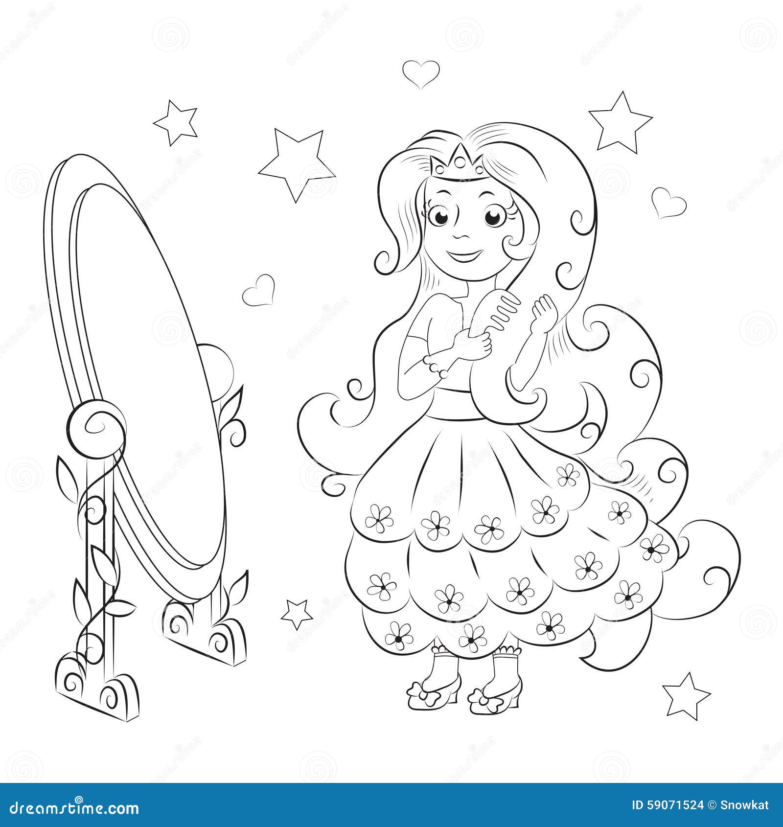 Sweet Princess. Coloring Book Stock Vector - Illustration of angel, curl:  59071524