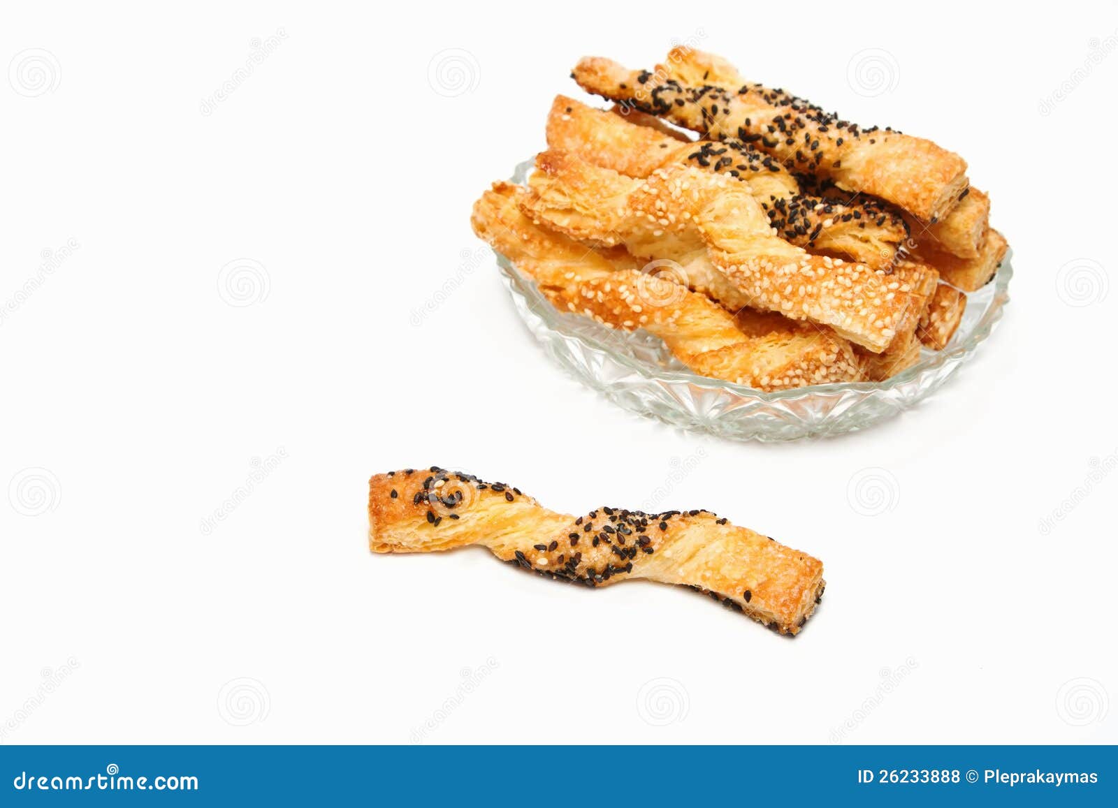 Sweet Puff Pastry Sticks With Sesame Seeds Stock Photo Image of brown