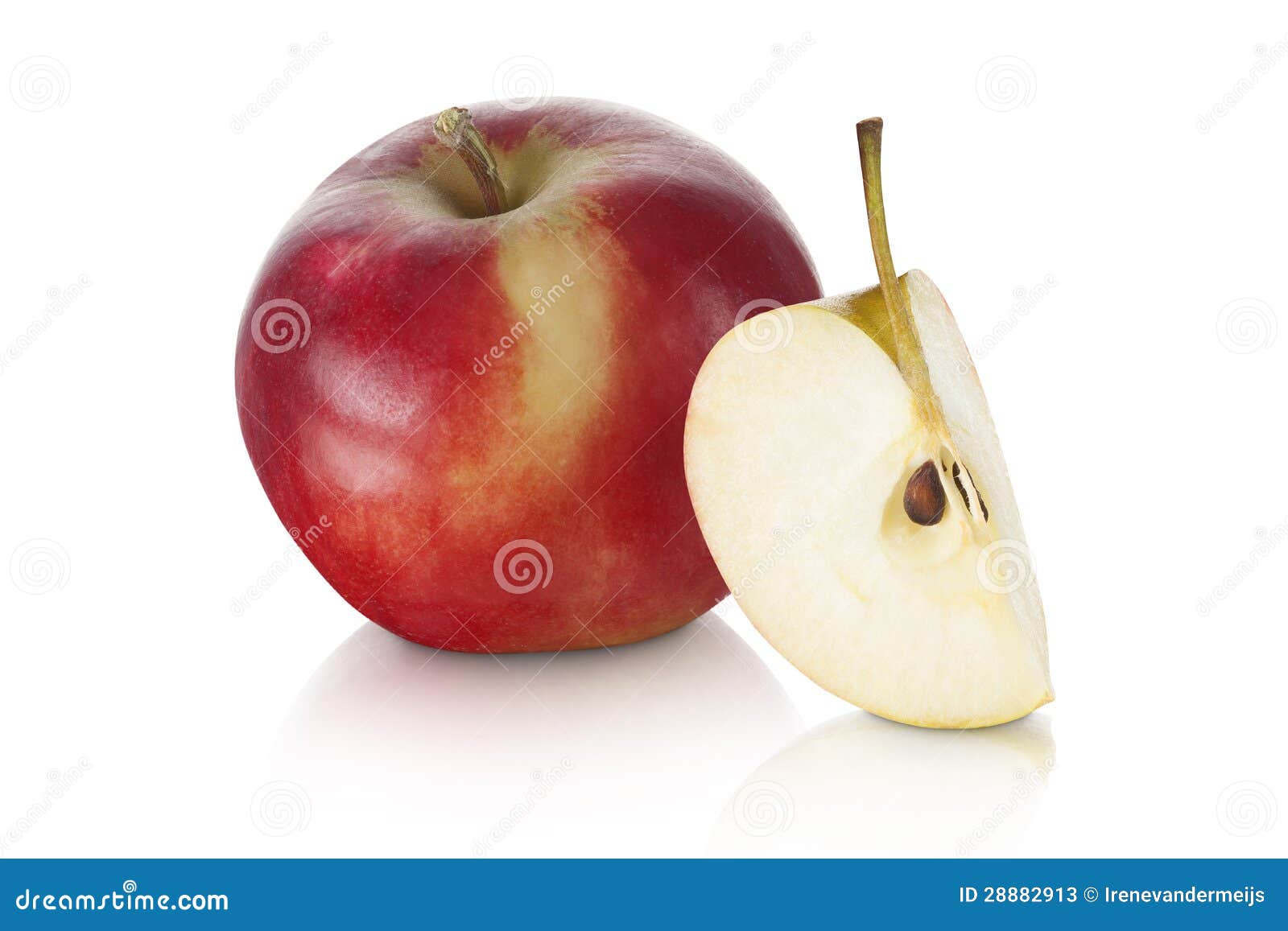 Sweet Red Apple with Half Apple Slice Stock Image Image of natural, fruit 28882913