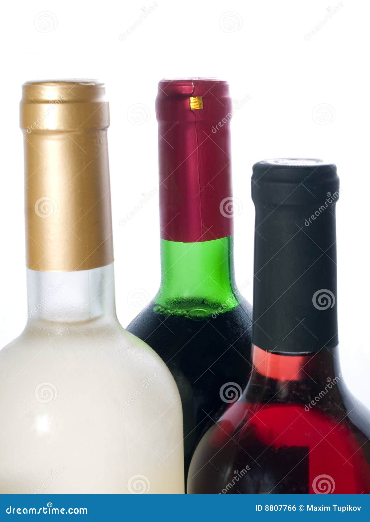 Sweet Red and White Wine Bottles Isolated Stock Photo Image of
