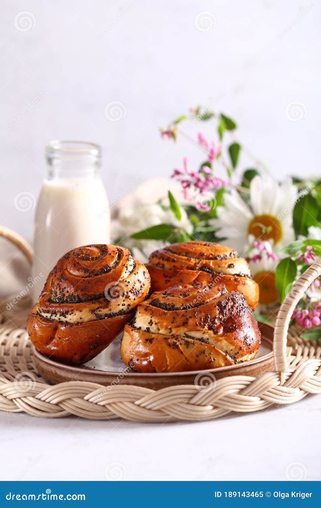 Sweet roll poppy seed buns stock image. Image of biscuit 189143465