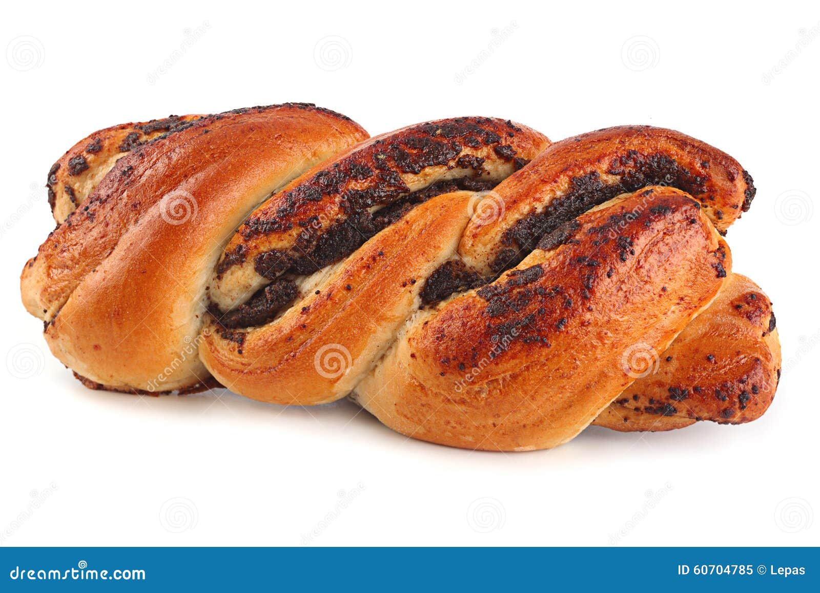 Sweet roll with poppy seed stock image. Image of baked 60704785