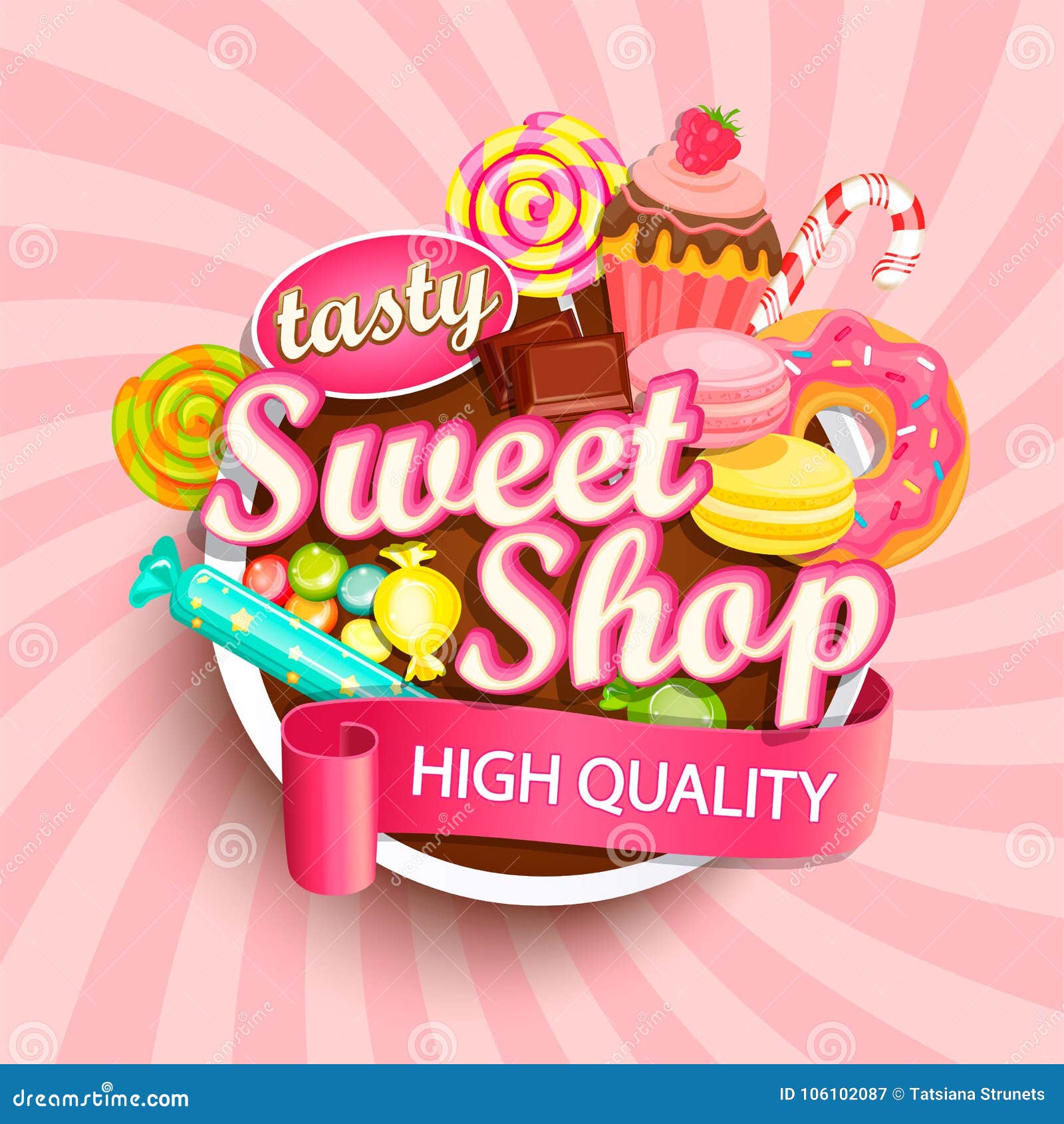 sweet shop logo, label or emblem.