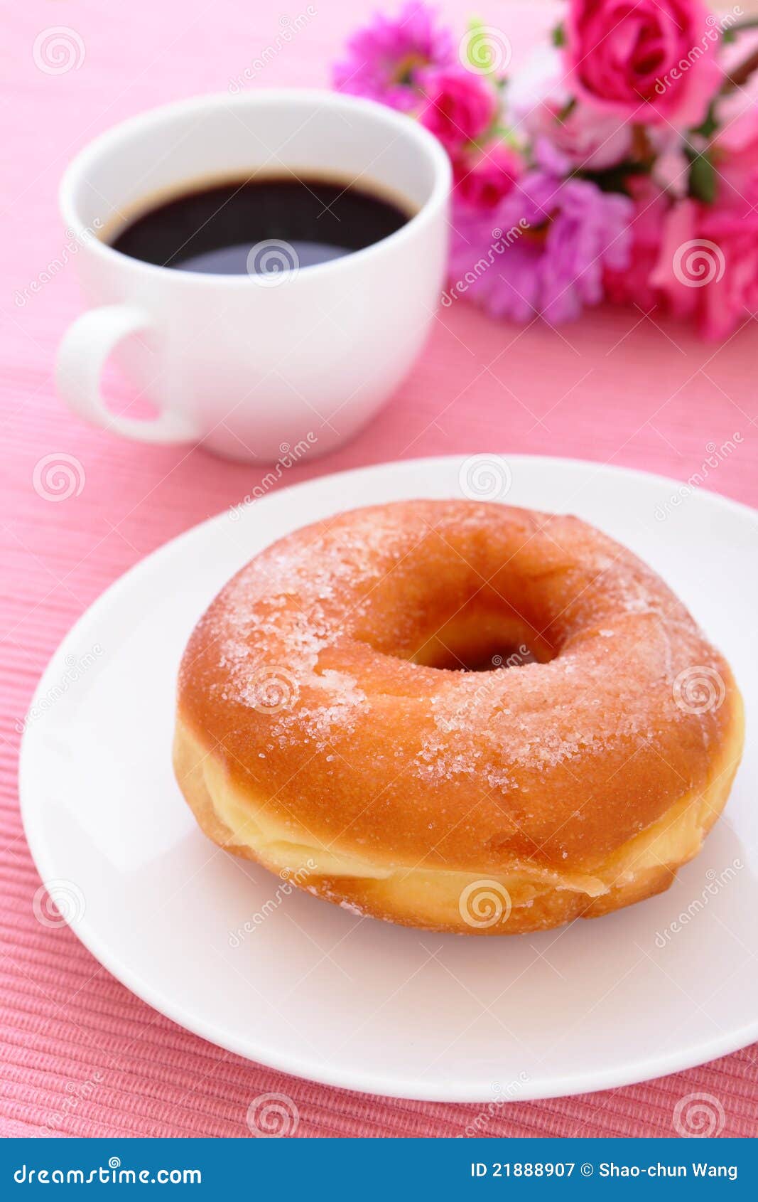 Sweet sugar donut stock image. Image of coffee, fried 21888907
