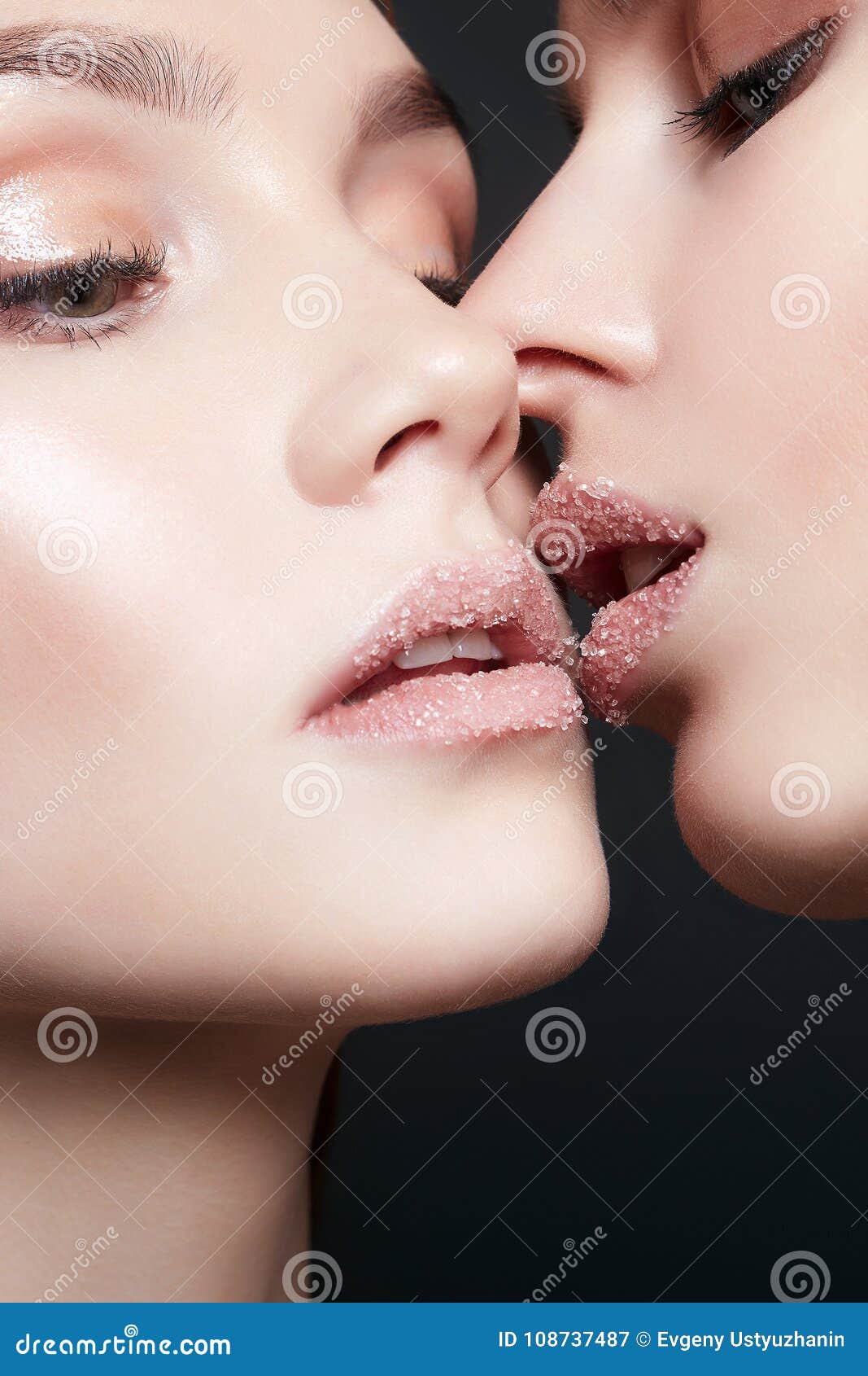 Two Girls Kissing Passionately