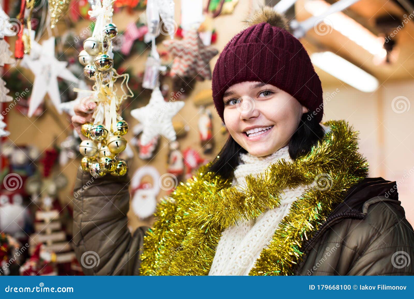 Sweet Teen Girl with Christmas Gifts Stock Photo - Image of holiday ...