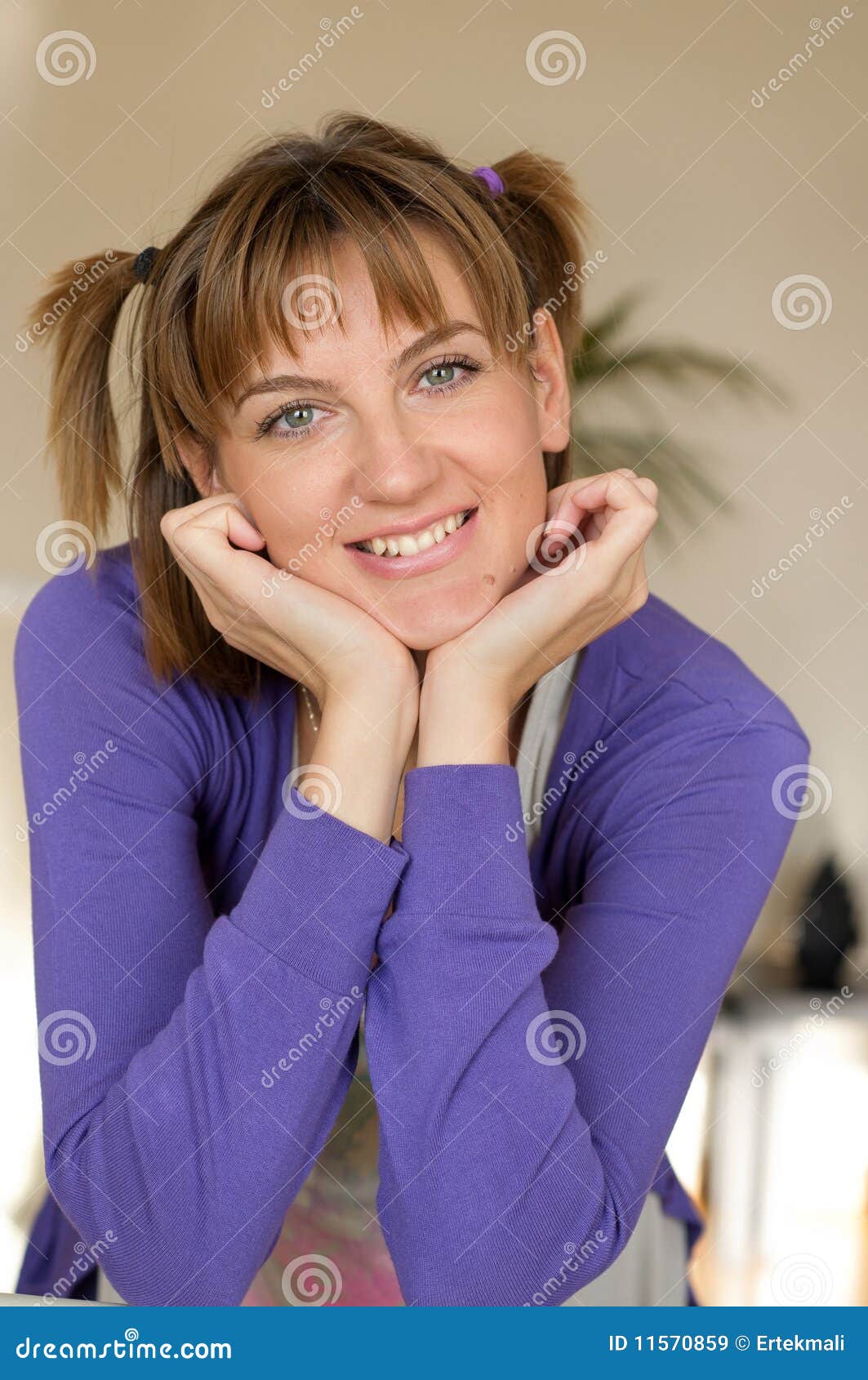 Sweet Teen In Pigtails Posing Stock Image Image Of Girl Be