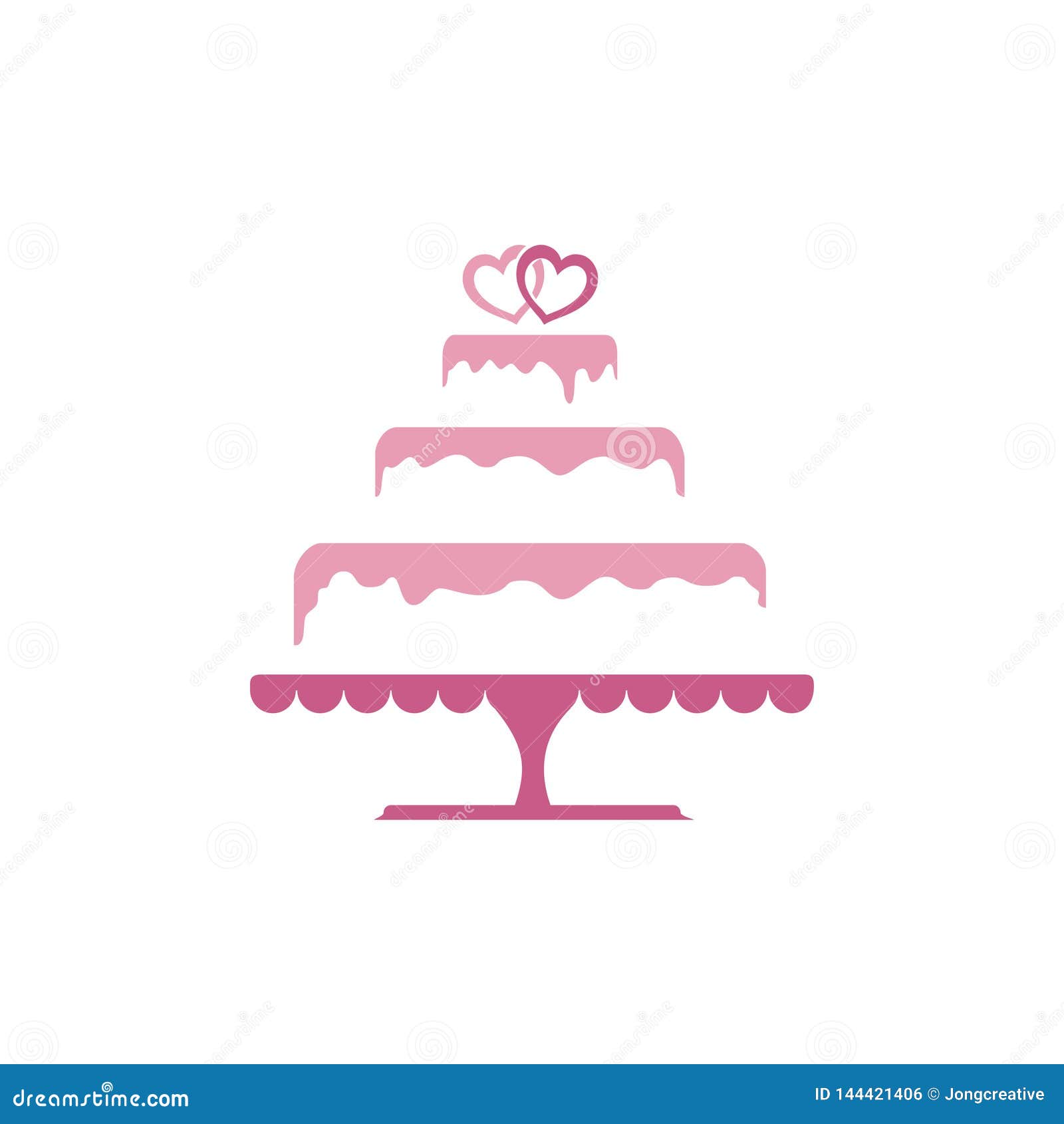 Sweet Tiered Love Wedding Cake Logo Template Stock Vector Illustration Of Dessert Cafes
